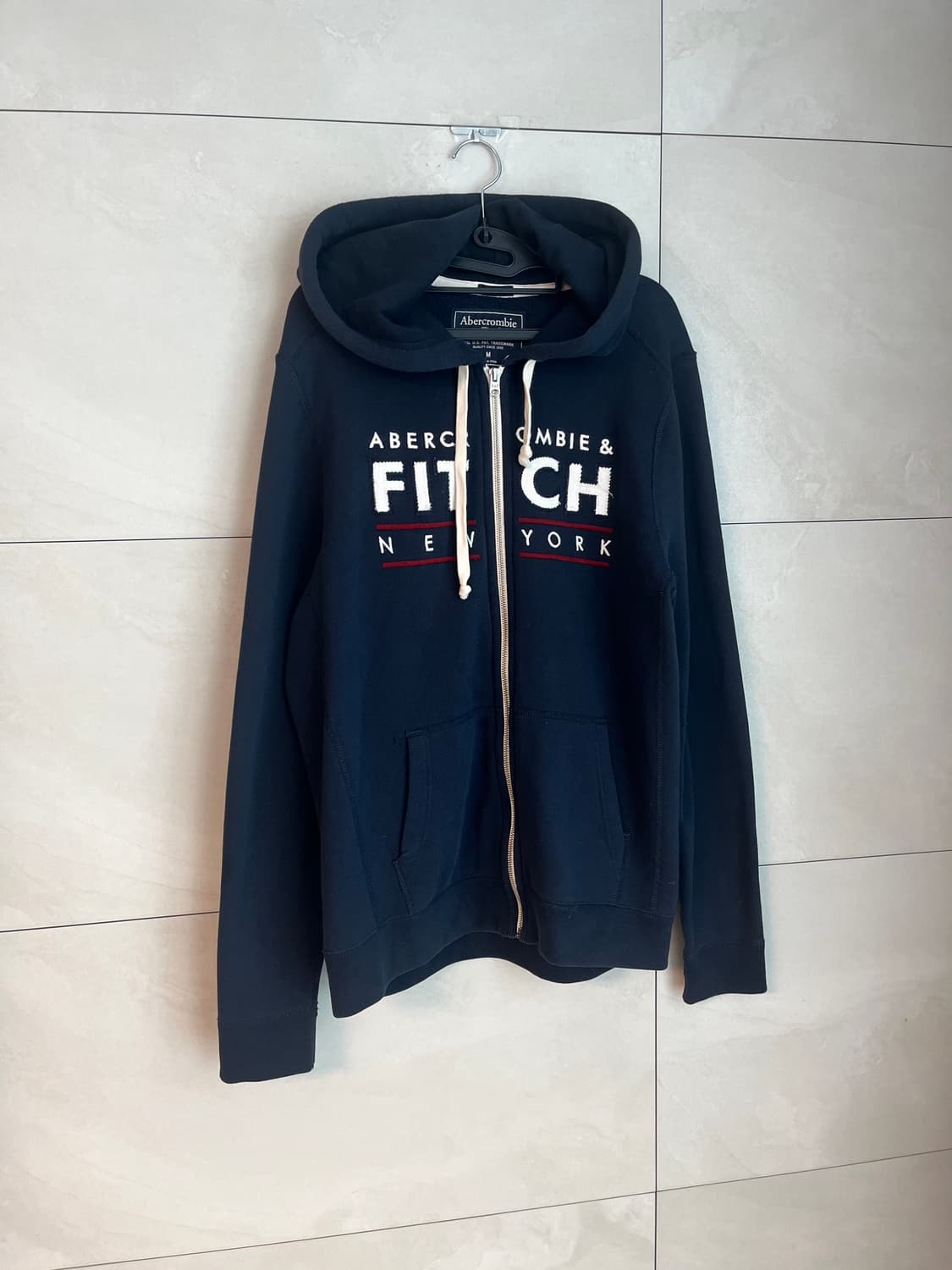 아베크롬비 뉴욕 스펠로고 대장 후드집업 화이트 [M] 상품이미지2