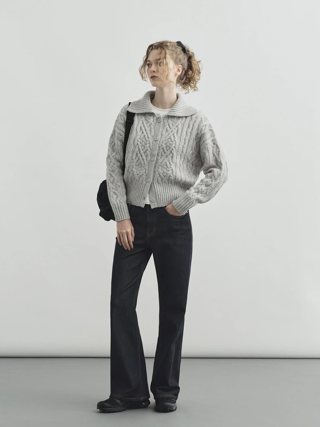 몽돌 카라 가디건 (라이트 그레이) 상품이미지4