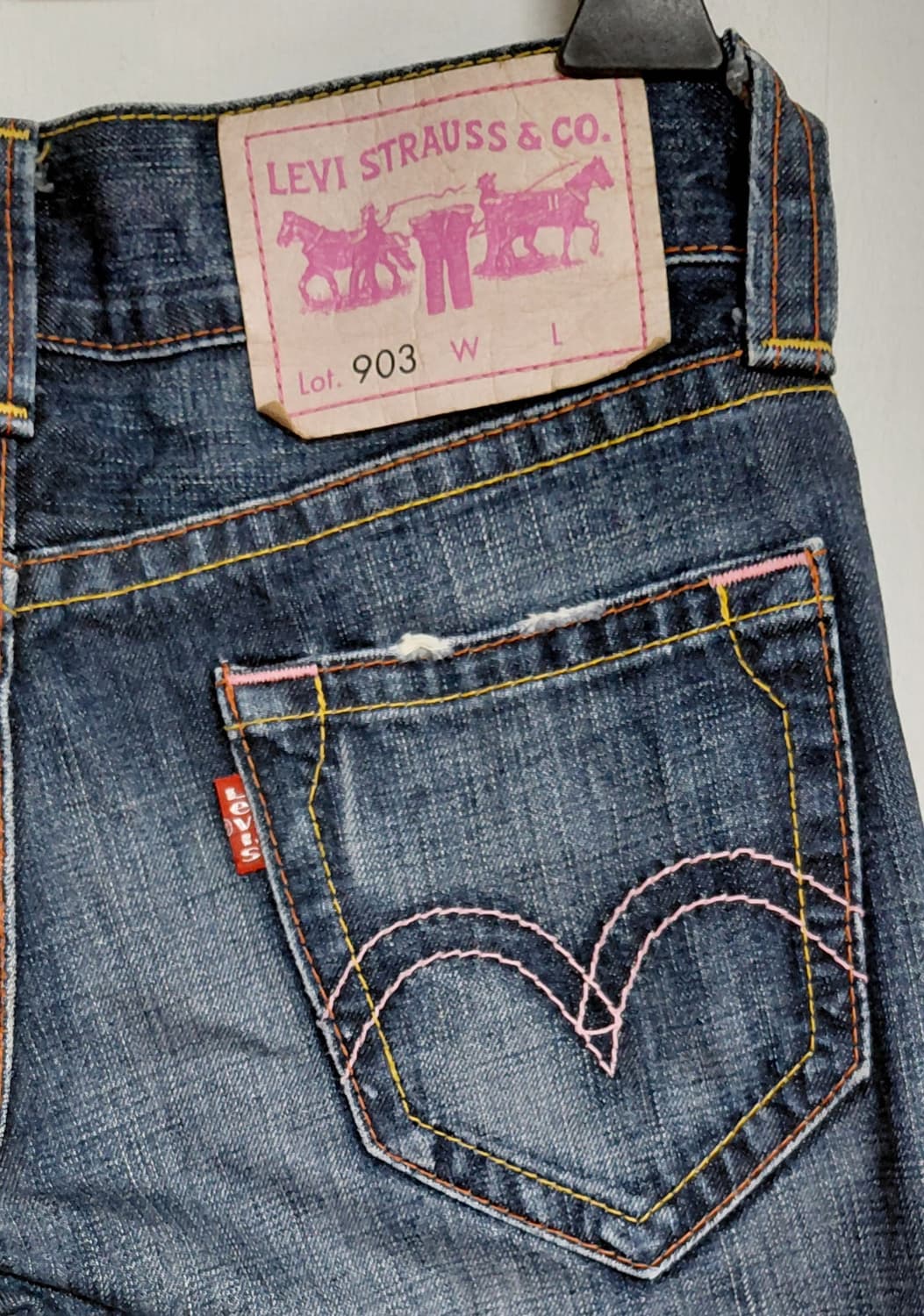 Levi's Japan 903 핑크 하트 스티치 데님 (27) 상품이미지9
