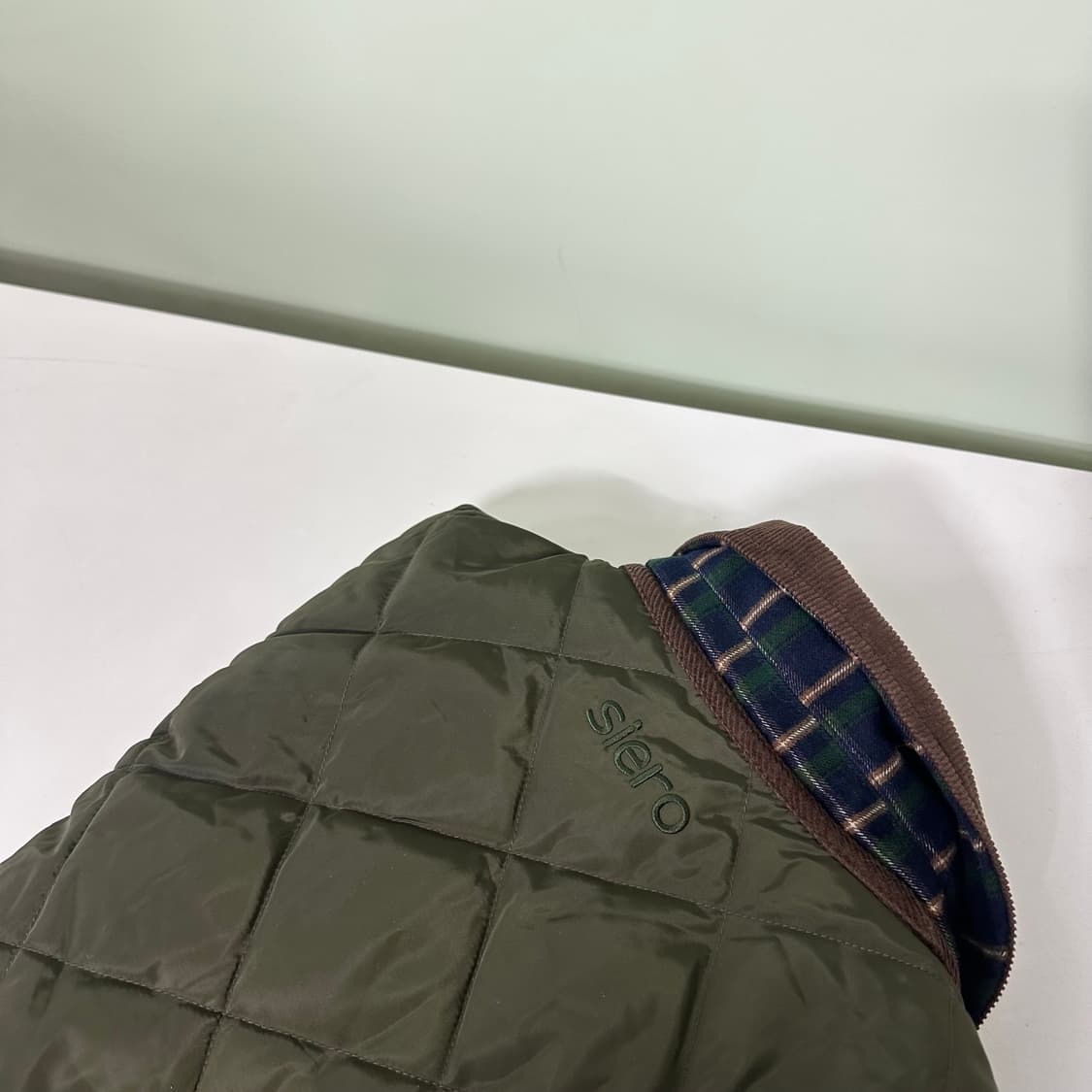 우먼M 시에로 카키 코듀로이배색 누빔 퀼팅자켓 상품이미지6