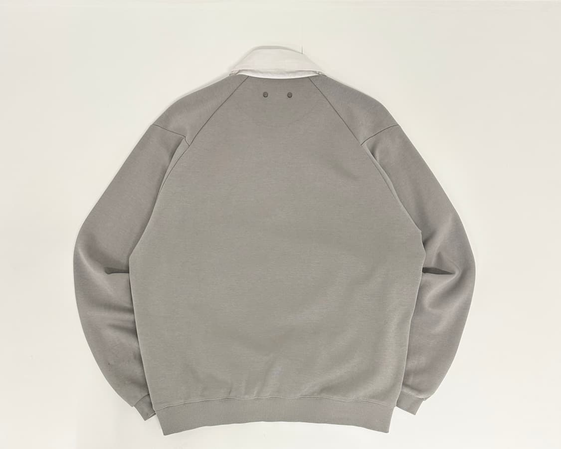 일꼬르소 콘트라스트 하프집업 카라 맨투맨 그레이 상품이미지3