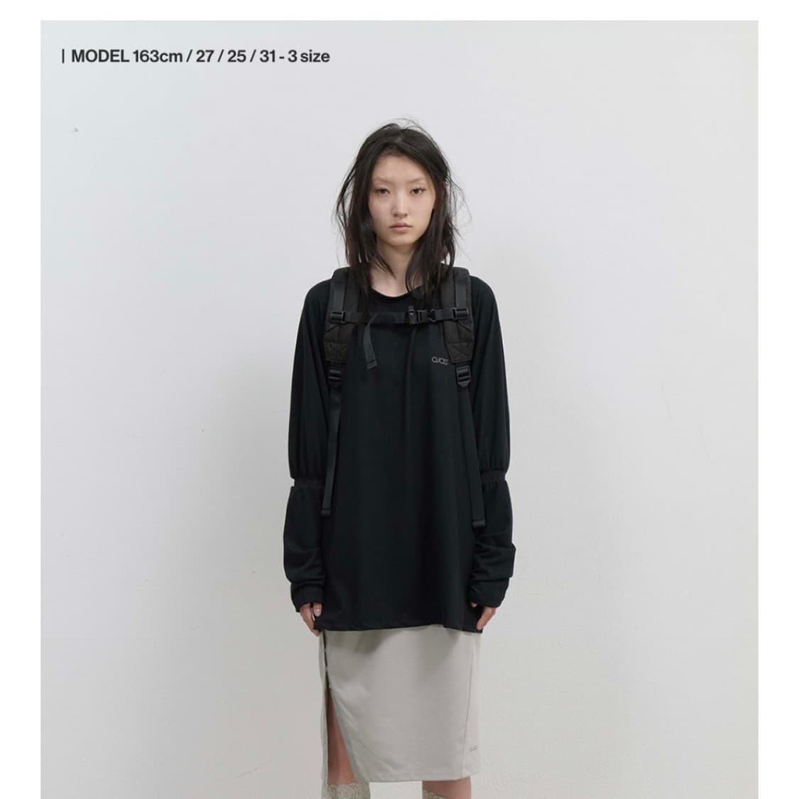 오호스 메쉬 밴드 퍼프 롱슬리브 블랙 3 상품이미지1