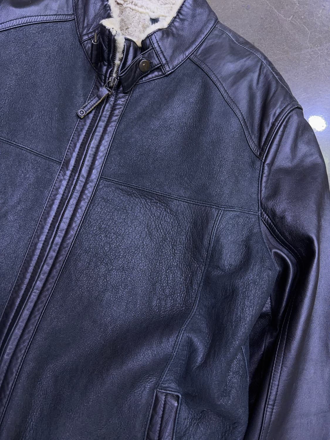 양가죽 양털 안감 투톤 무스탕 레더자켓 105 상품이미지5