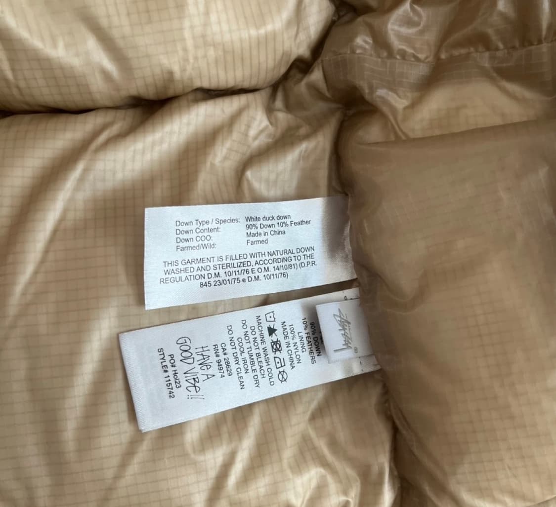 스투시 다운 퍼퍼 파라슈트 립스탑 코요테 L 상품이미지4