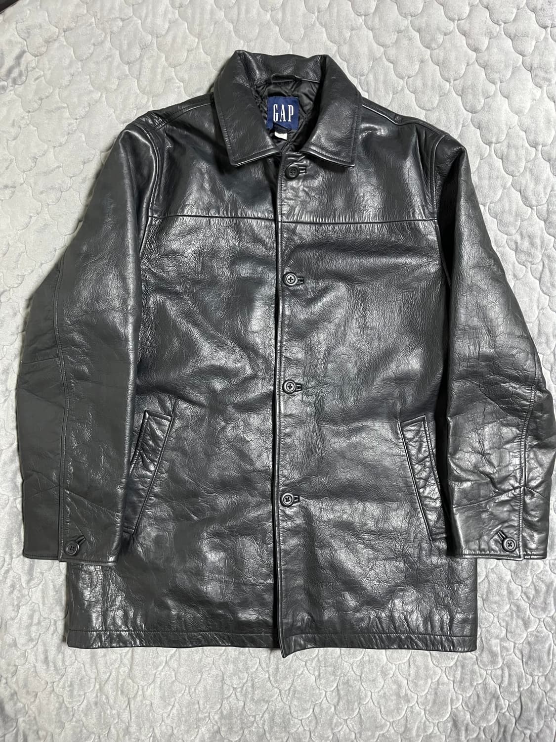 [GAP] old gap 올드갭 레더 카코트 블랙 L 상품이미지1