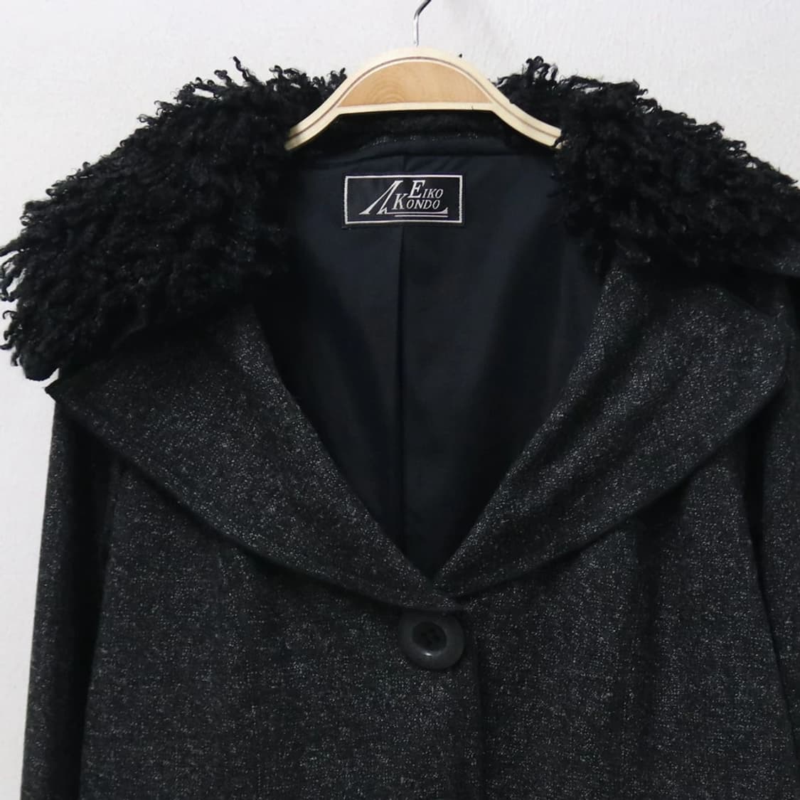 EIKO KONDO 퍼 카라 울 혼방 트위트 자켓 61748 상품이미지5