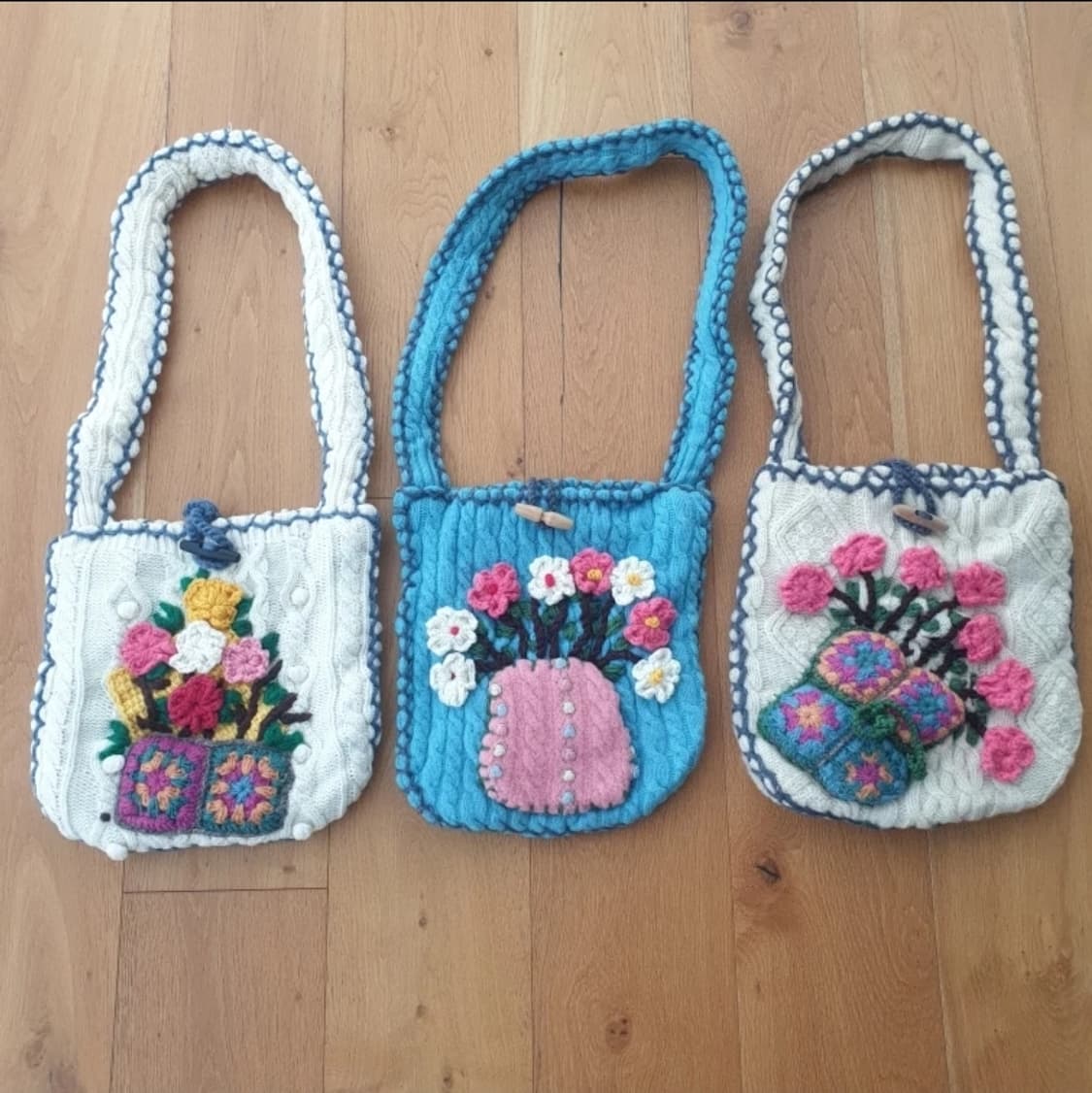 빈티지 핸드메이드 니트 가방 3종 모리걸 크로스백 인테리어 소품 희귀 상품이미지2