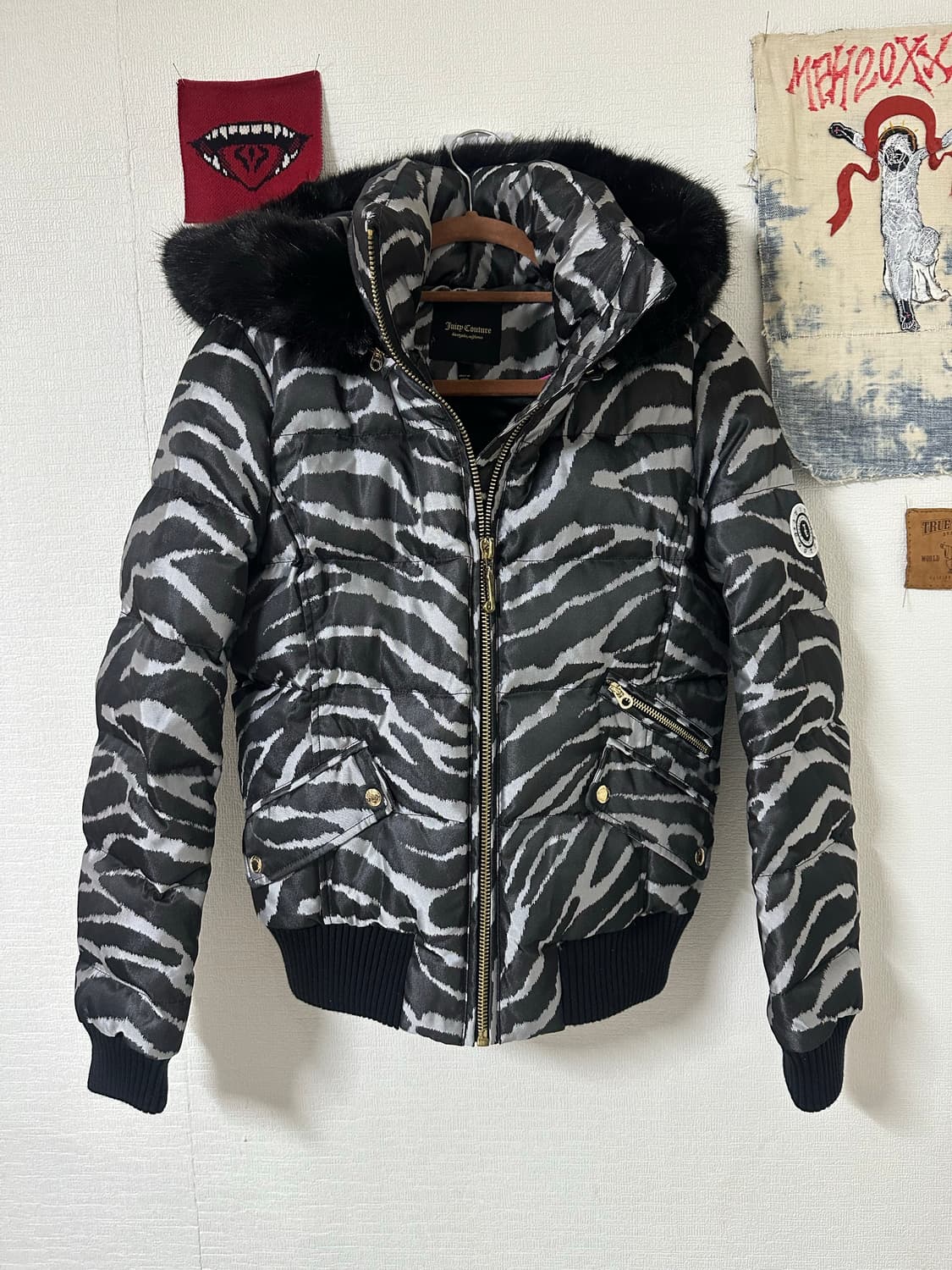 (rare) 쥬시 꾸뛰르 퍼 트리밍 구스다운 숏패딩 s 상품이미지1