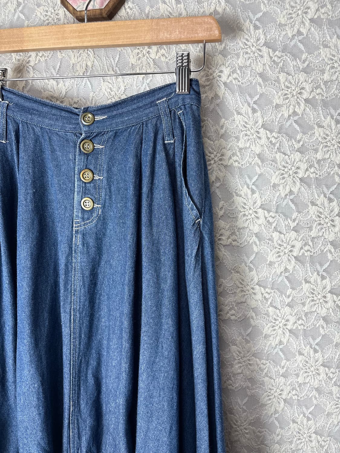 데님 벌룬핏 롱 스커트 상품이미지7