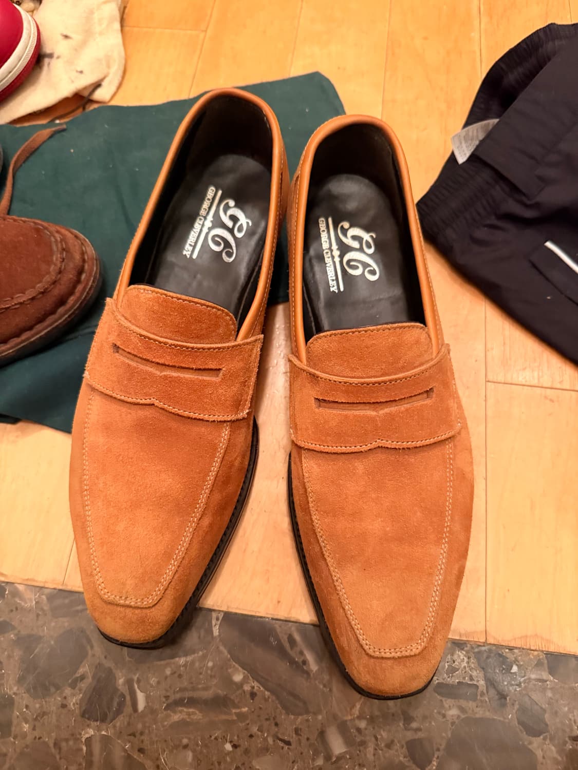 조지 클레버리 스웨이드 로퍼 Newport 7.F 상품이미지2