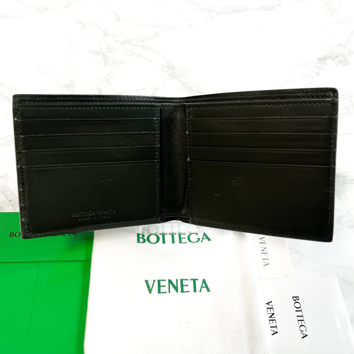 [신형] 보테가베네타 인트레치아토 반지갑 다크 올리브 상품이미지4