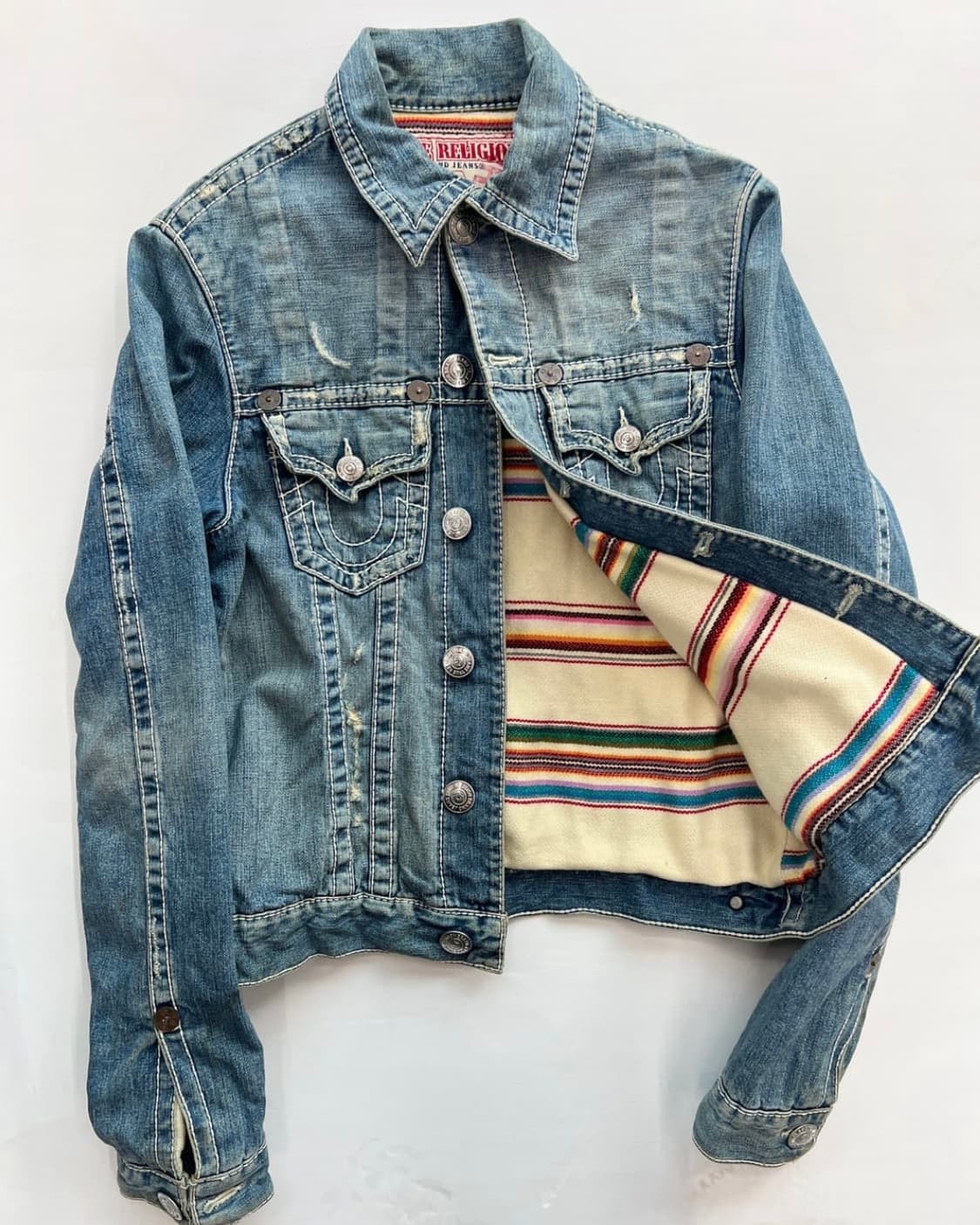 트루릴리젼 트러커 자켓 데님 청자켓 데미지 워싱 상품이미지3