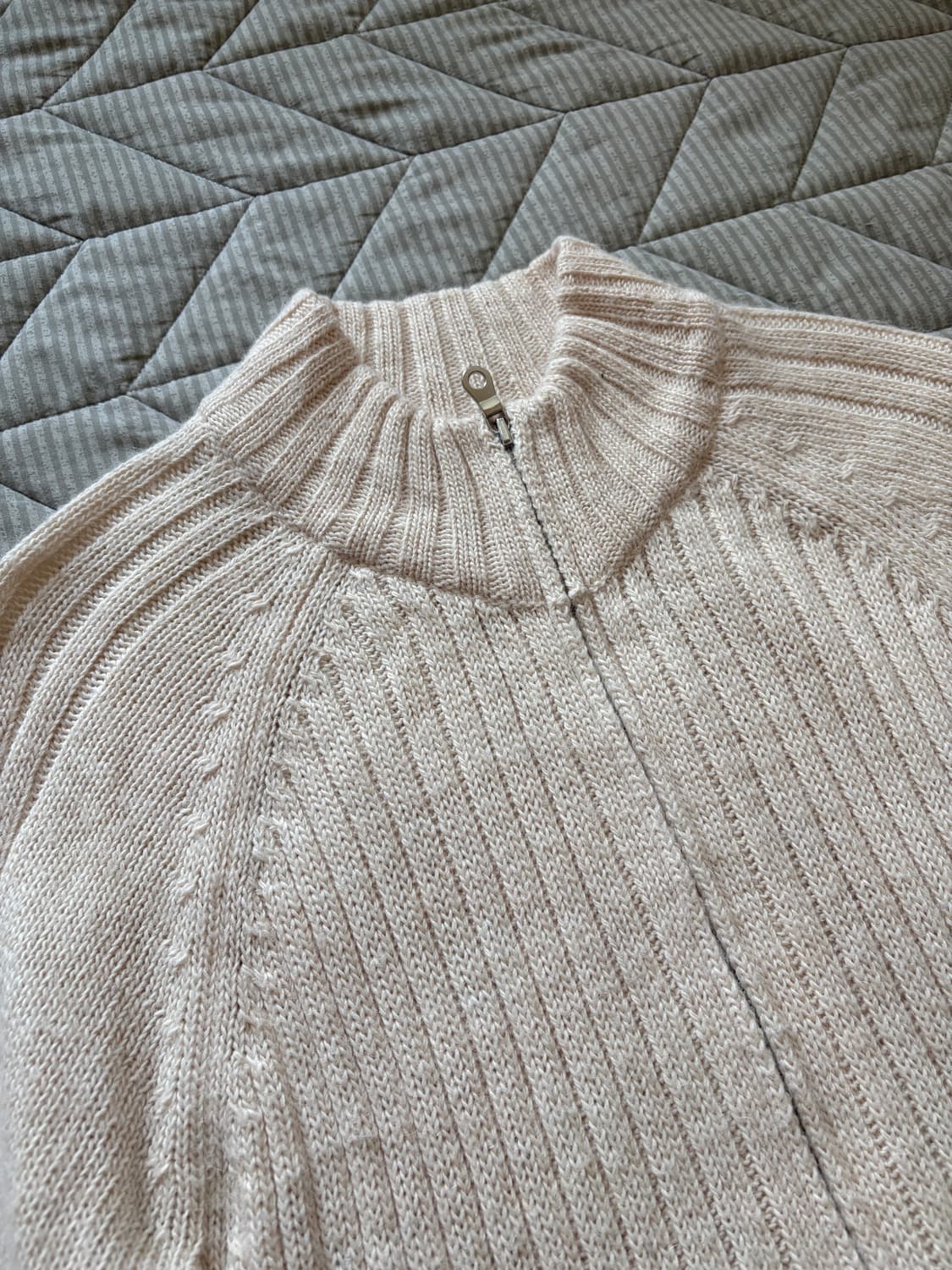 아이보리 니트 집업 상품이미지5