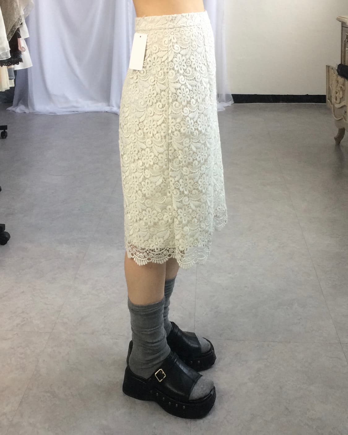 Crochet pattern point midi skirt 상품이미지8