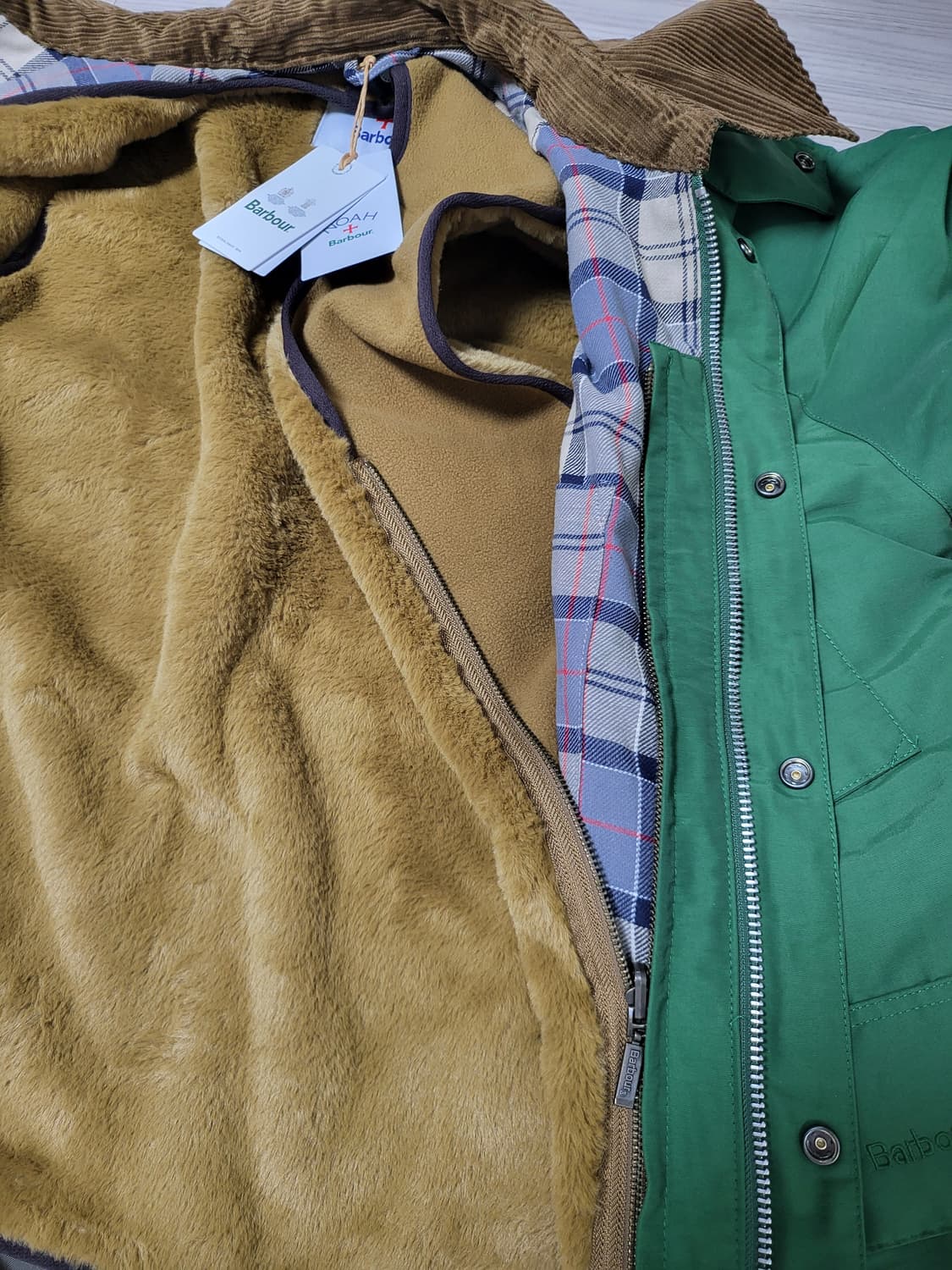 바버 X 노아 비데일 논왁스 자켓 켈리 그린(M사이즈)새상품 상품이미지10