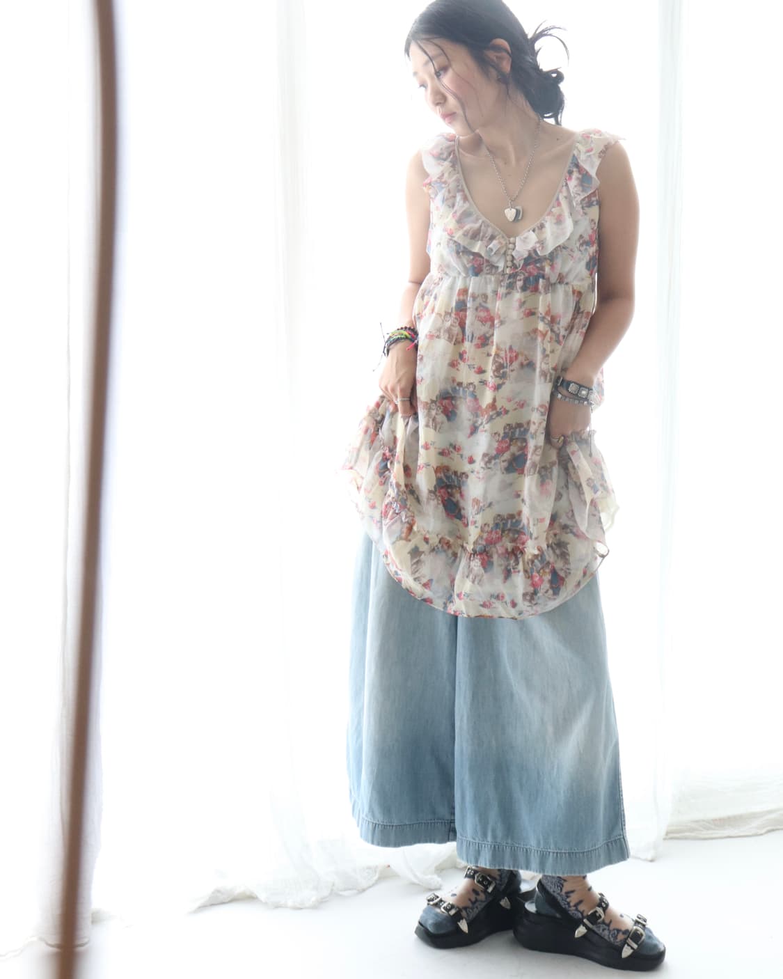 [45rpm] Light Denim Culottes Pants 상품이미지7