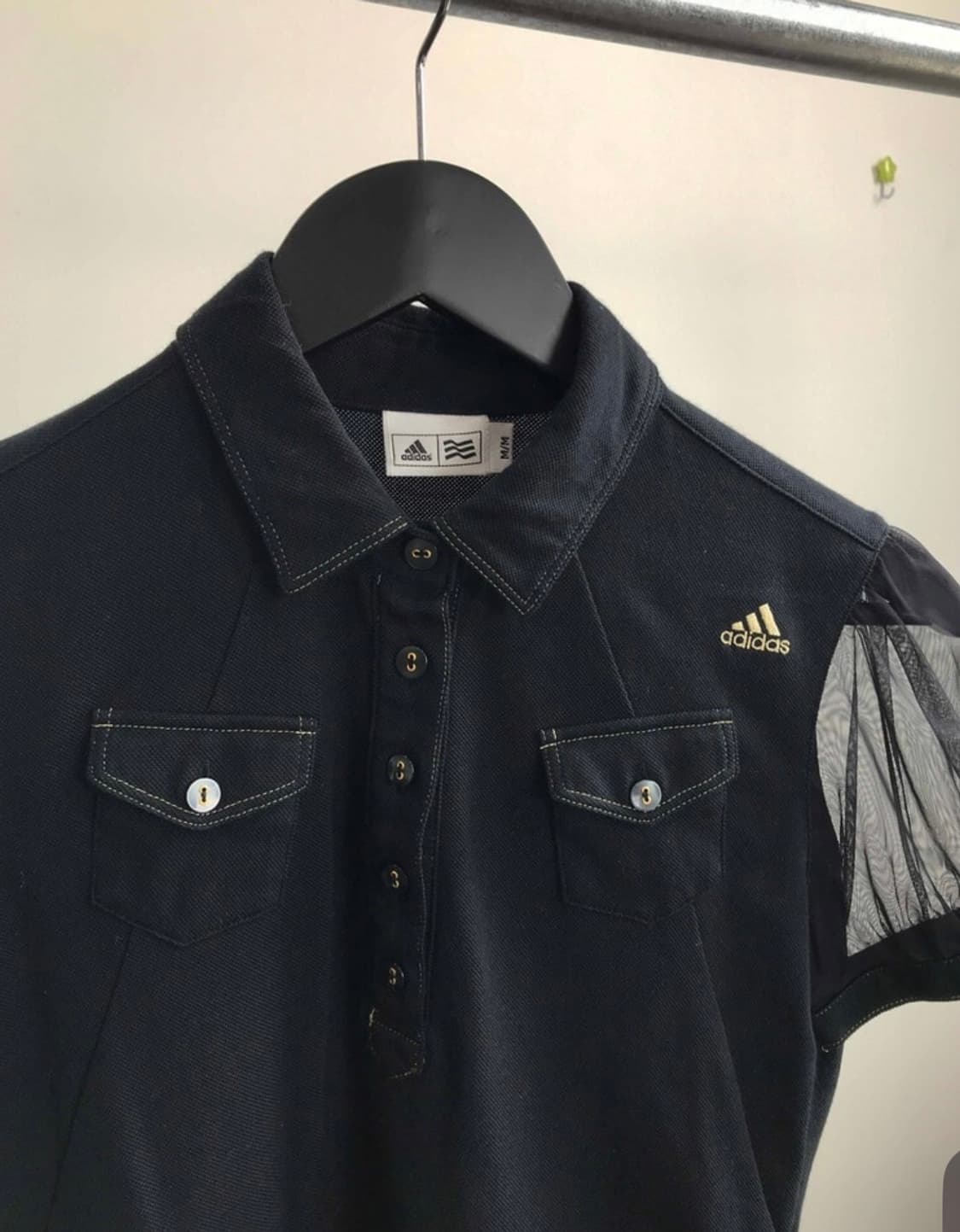 아디다스Vintage Sheer Puff Sleeve Polo Shirt 상품이미지2