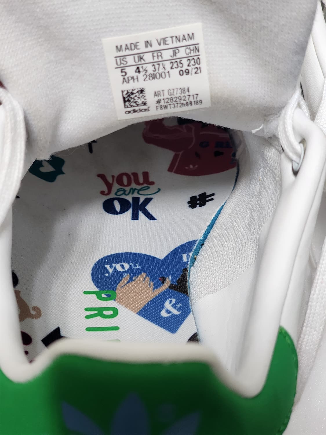 아디다스 스탠 스미스 커스텀 화이트/그린 235 사이즈 상품이미지7