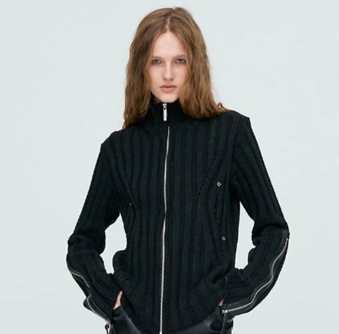 Nache 나체 소프트 니트 sure soft knit zip-up 상품이미지2