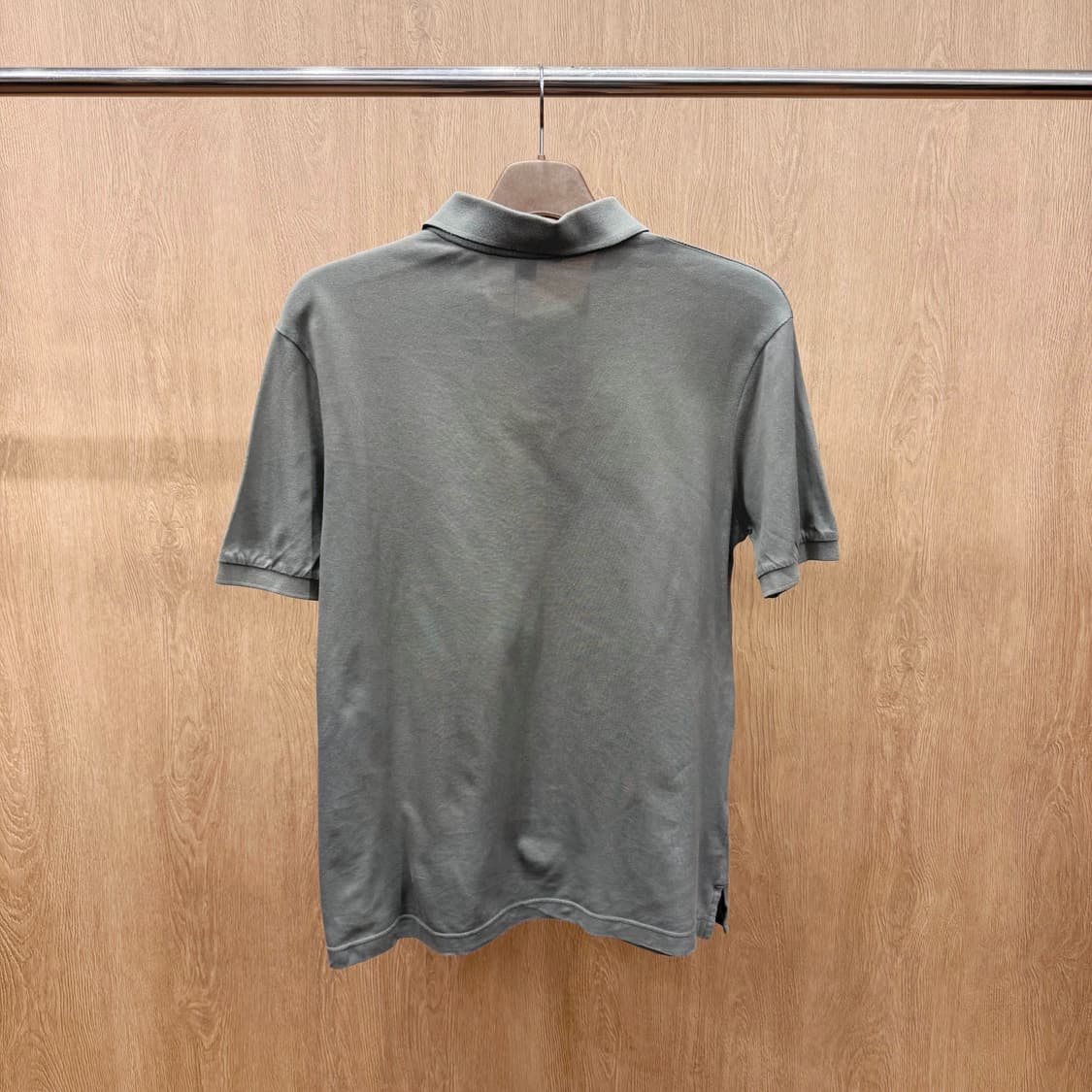 요지 야마모토 아디다스 콜라보 피케 티셔츠 로고 자수 디테일 카키 상품이미지3