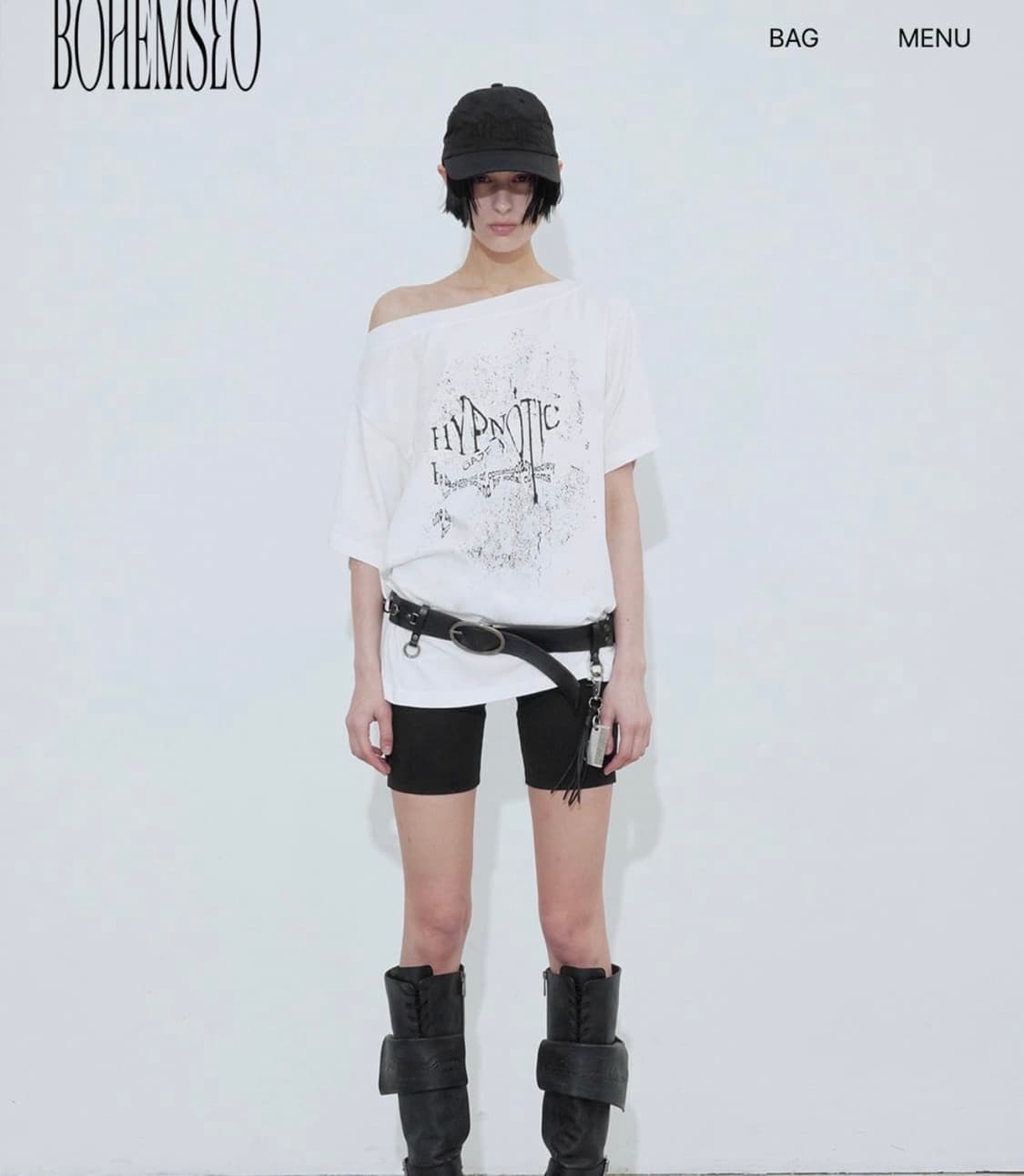 보헤미안서울 HYPNOTIC BOATNECK T, WHITE 상품이미지1