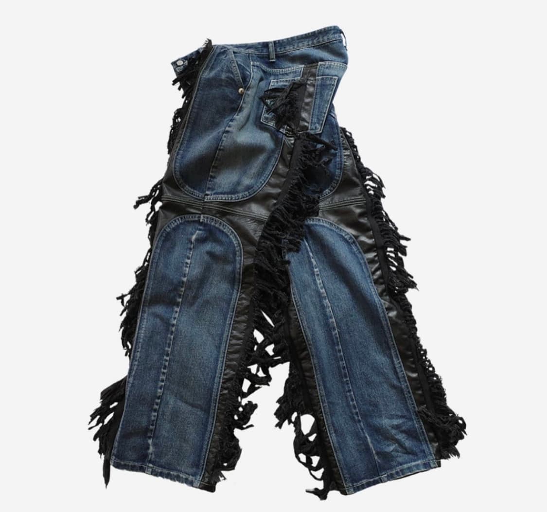 떠그클럽 모히칸 레더 데님 팬츠 1사이즈 상품이미지2