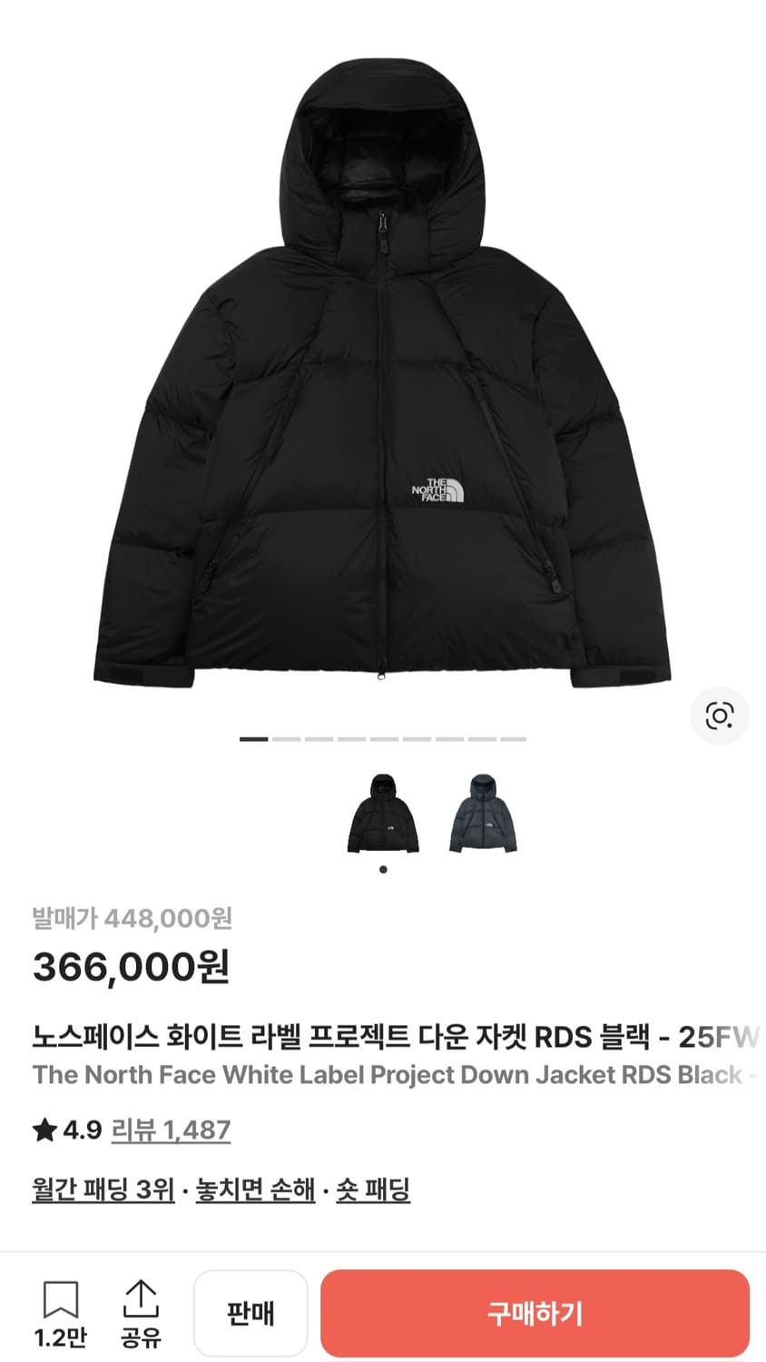 노스페이스 화이트라벨 프로젝트 다운 xl 105 상품이미지1