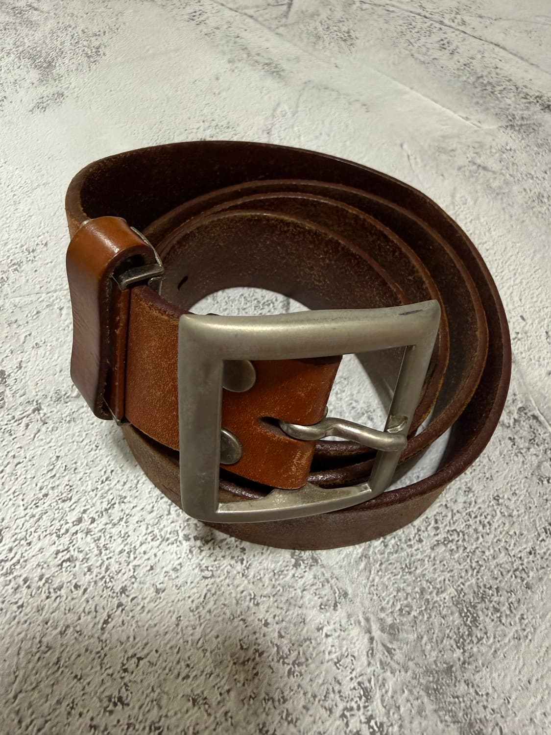 빈티지 레더 스퀘어버클 벨트 상품이미지1