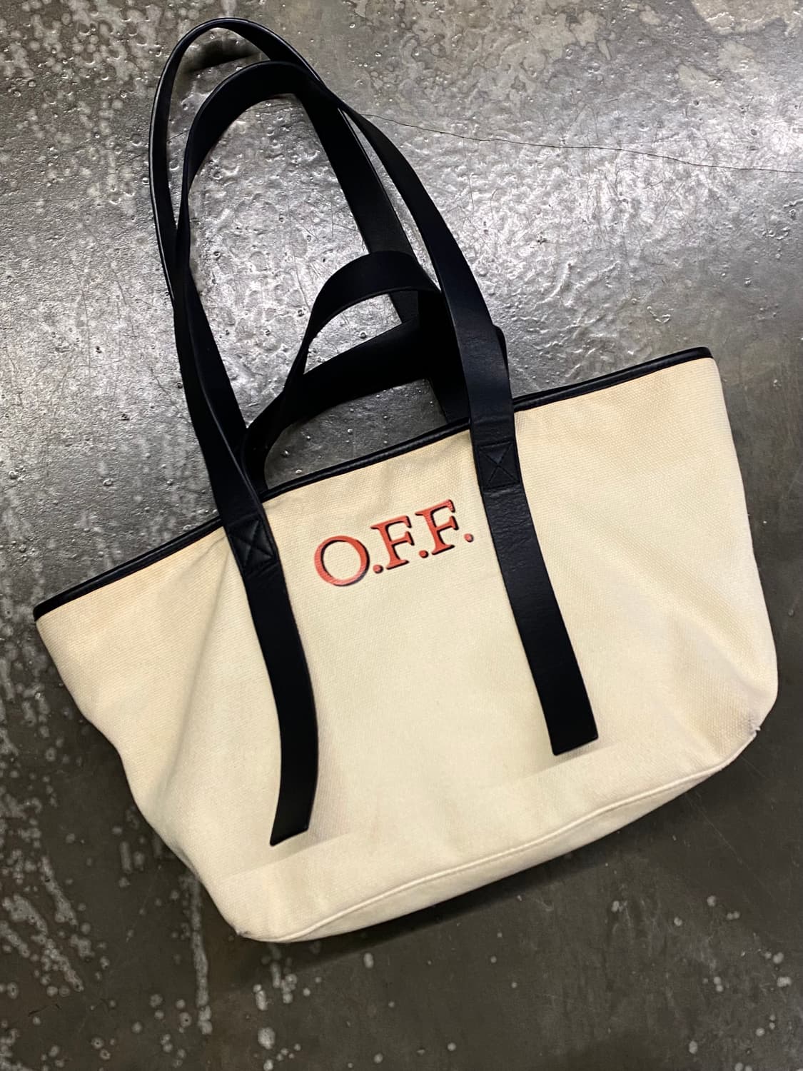 오프화이트 스몰 캔버스 토트백  상품이미지3