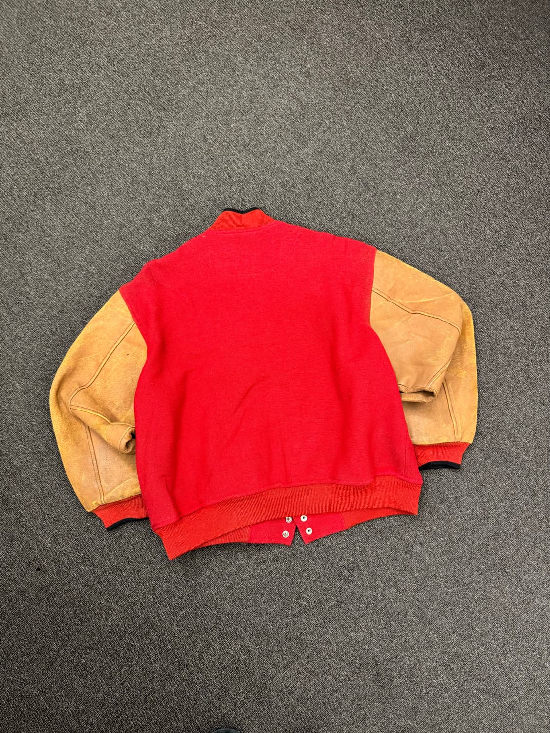 OS)Japanese vintage 레드/브라운 바시티 자켓 상품이미지7