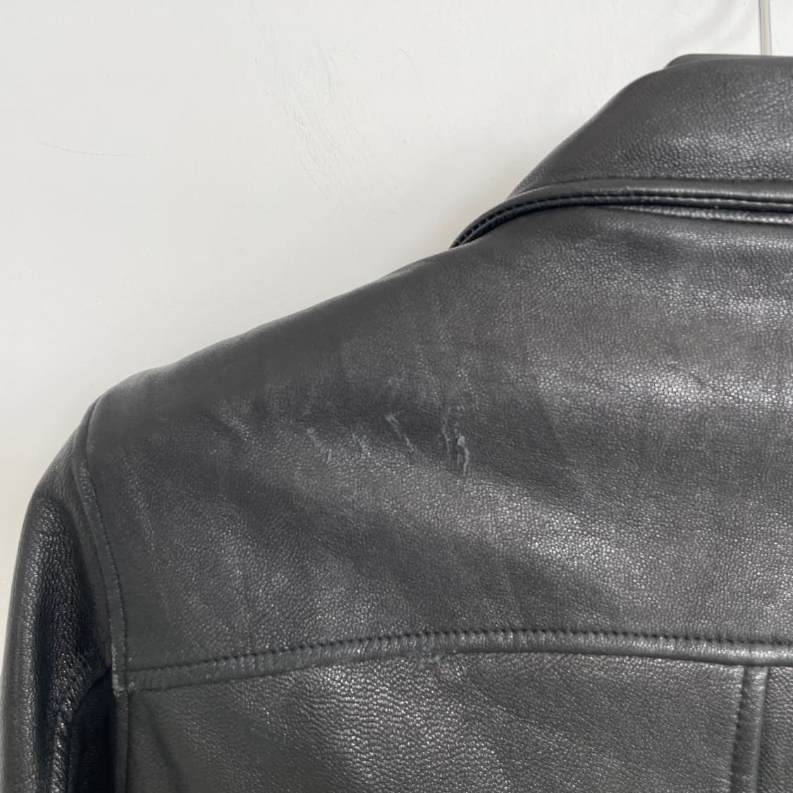 moussy 마우지 리얼 레더 백 아일렛 디테일 라이더 자켓 상품이미지6