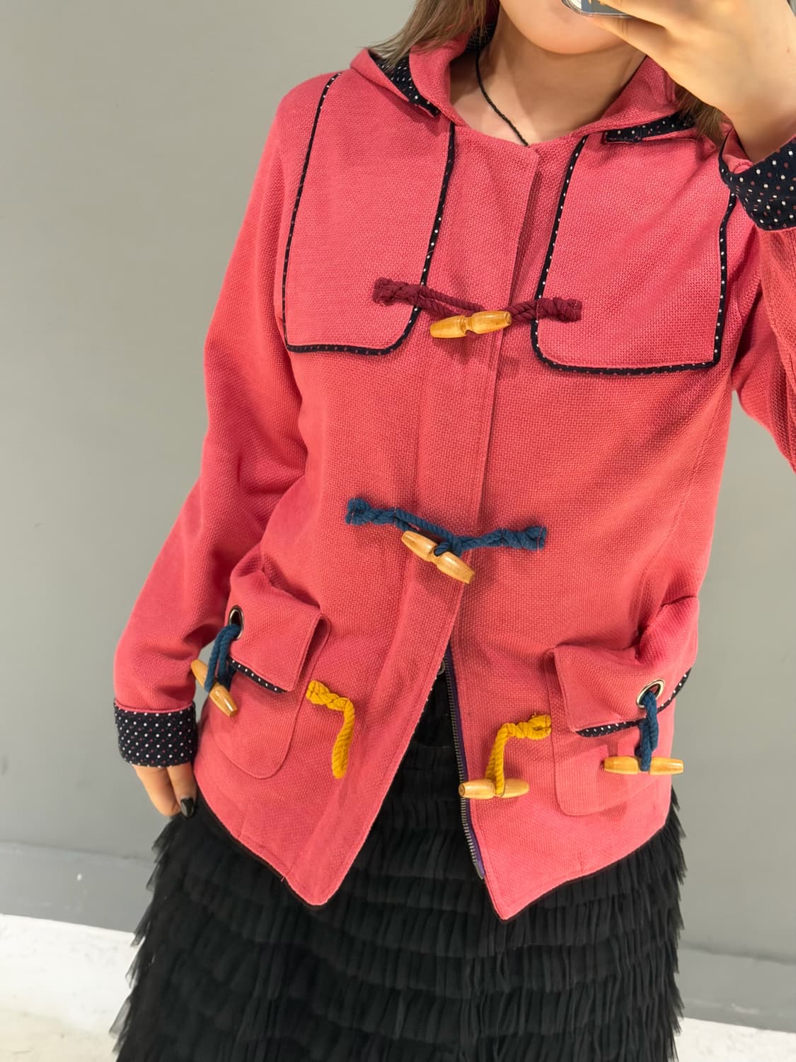 dot point toggle detail hood jacket 상품이미지4