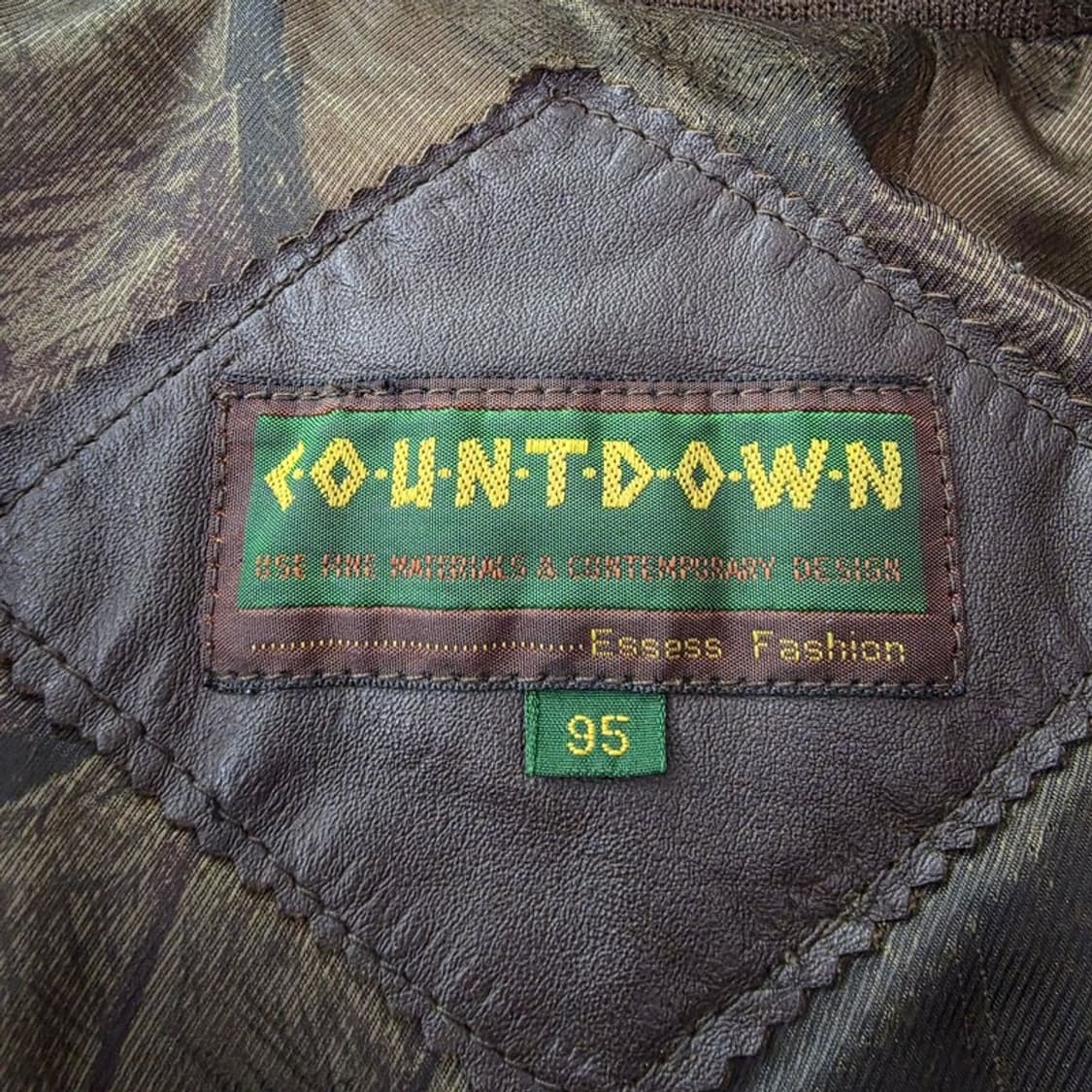 COUNTDOWN 빈티지 오버핏 다크 브라운 레더 자켓 M 상품이미지5