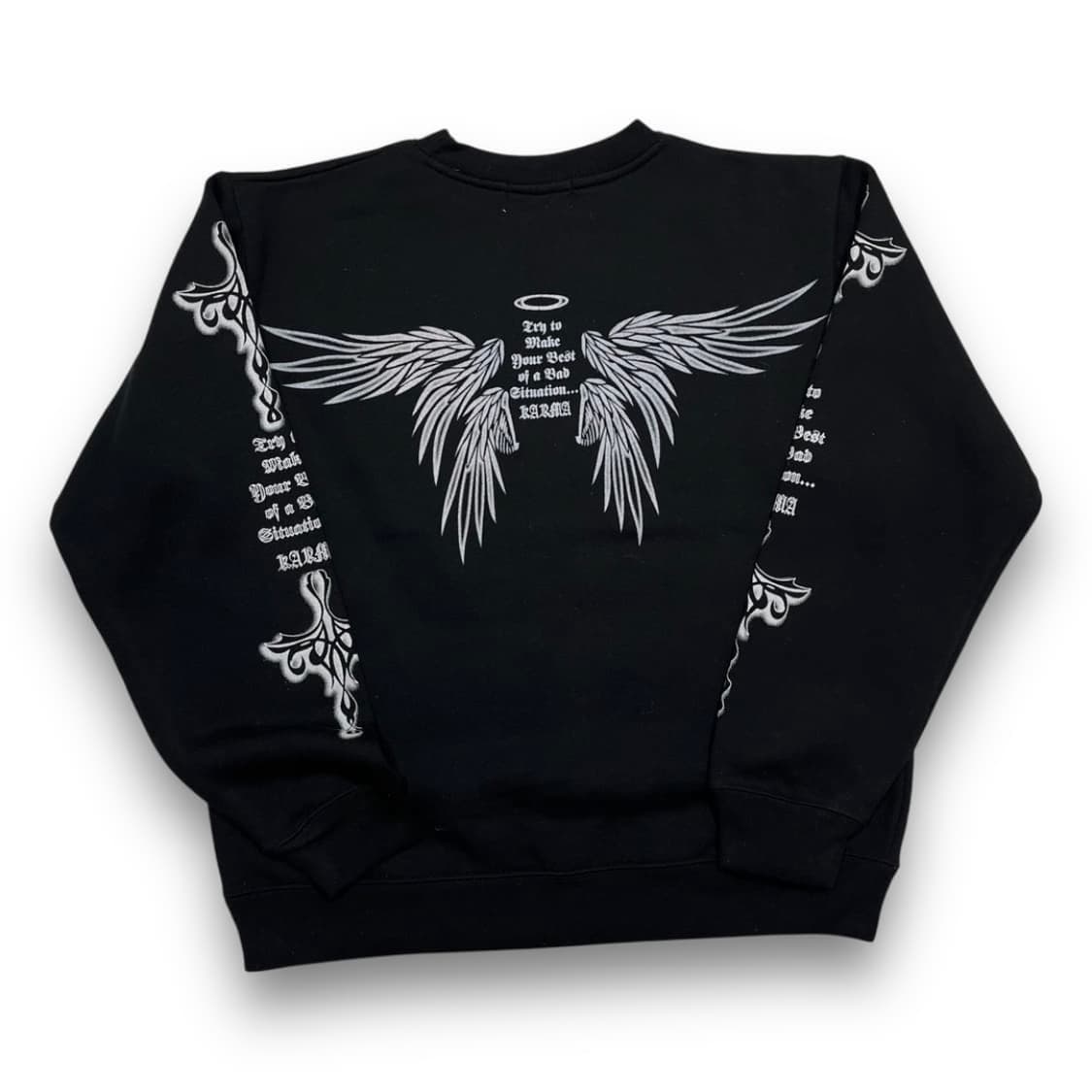 펑크 카르마 트라이벌 크로스 윙 다크 빈티지 맨투맨 상품이미지2