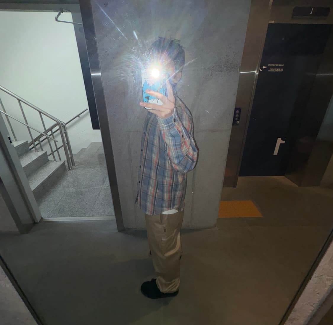 Stussy Dan Washed Cotton Plaid Shirt Blu 상품이미지1