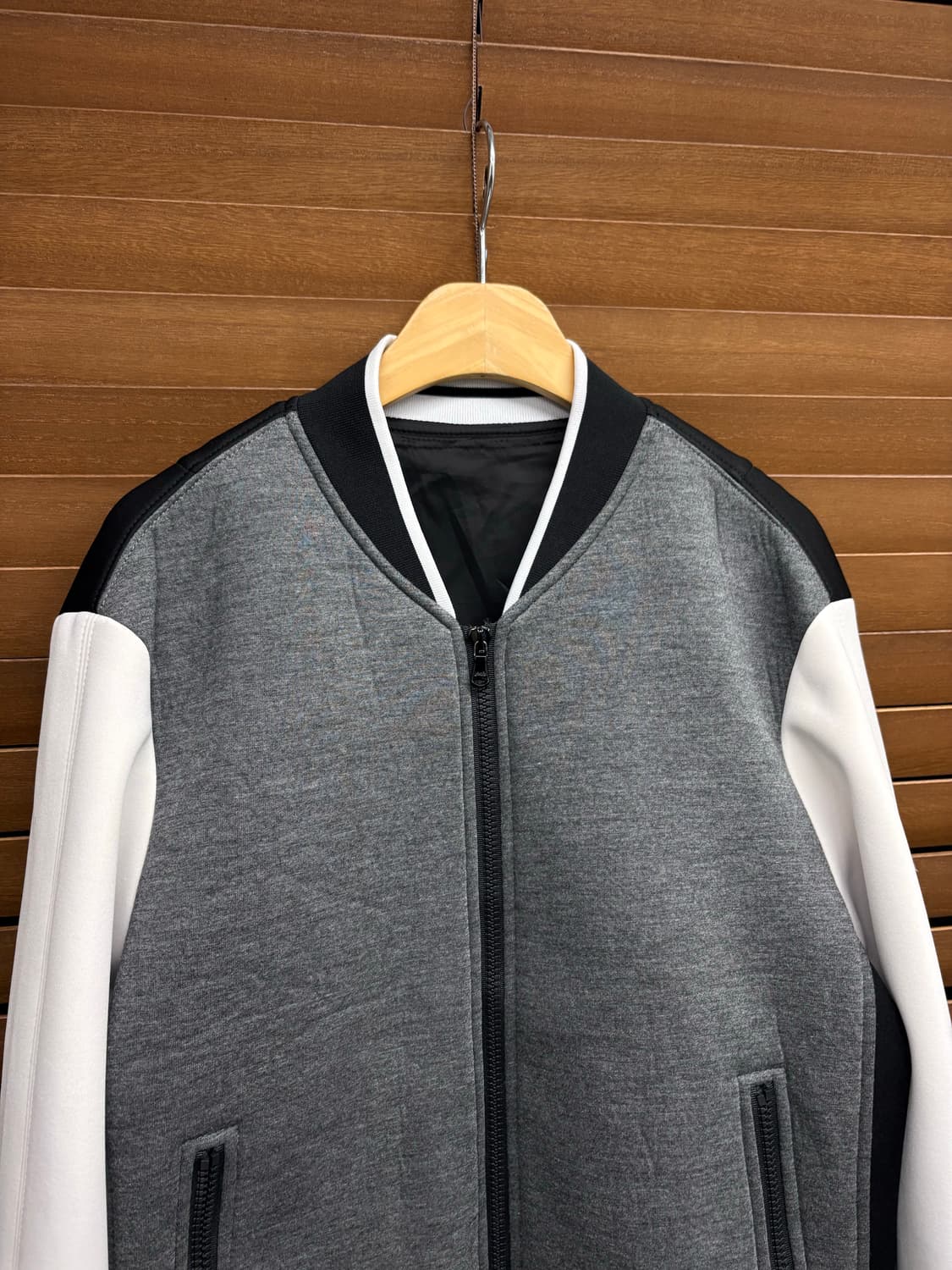 우영미 솔리드옴므 네오프렌 스타디움 블루종 자켓 상품이미지3