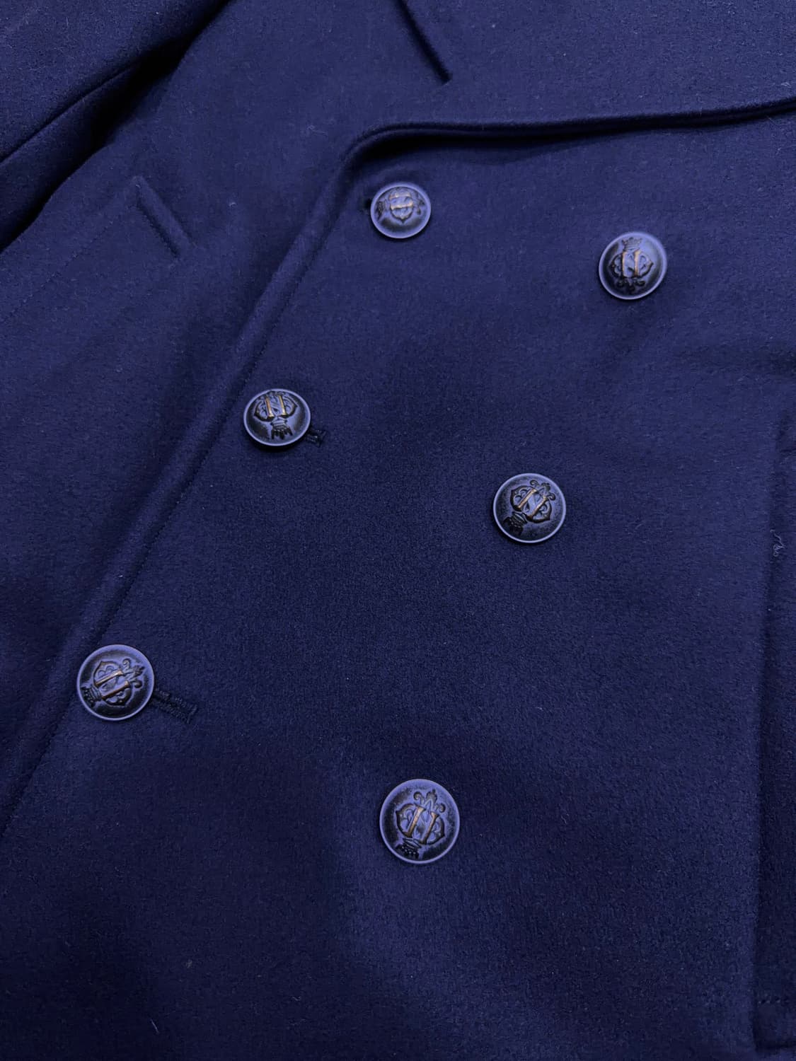 솔리드옴므 우영미 울 캐시미어 염소 가죽 배색 피코트 46 상품이미지6