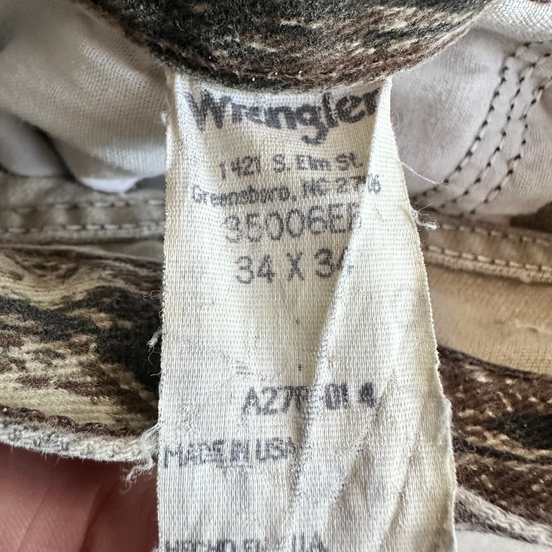 90s 빈티지 랭글러 리얼트리 카모 팬츠 34 MADE IN USA 상품이미지6