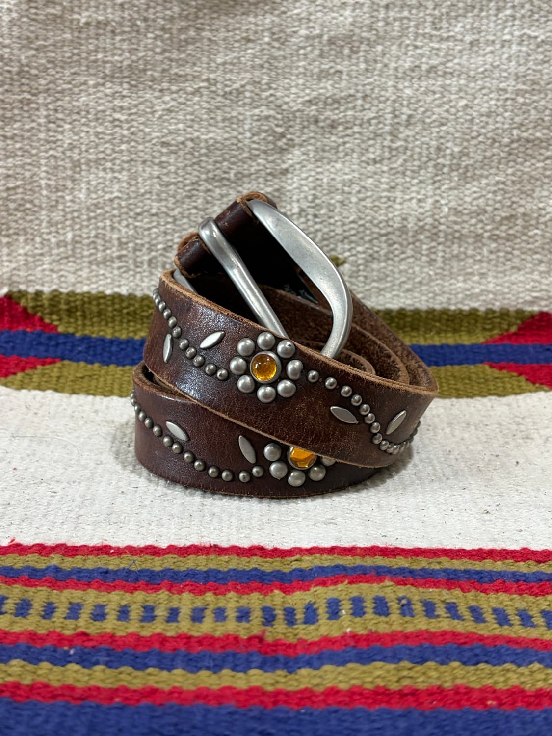 빅사이즈) 맨치니 이태리 웨스턴 스터드 벨트 상품이미지1