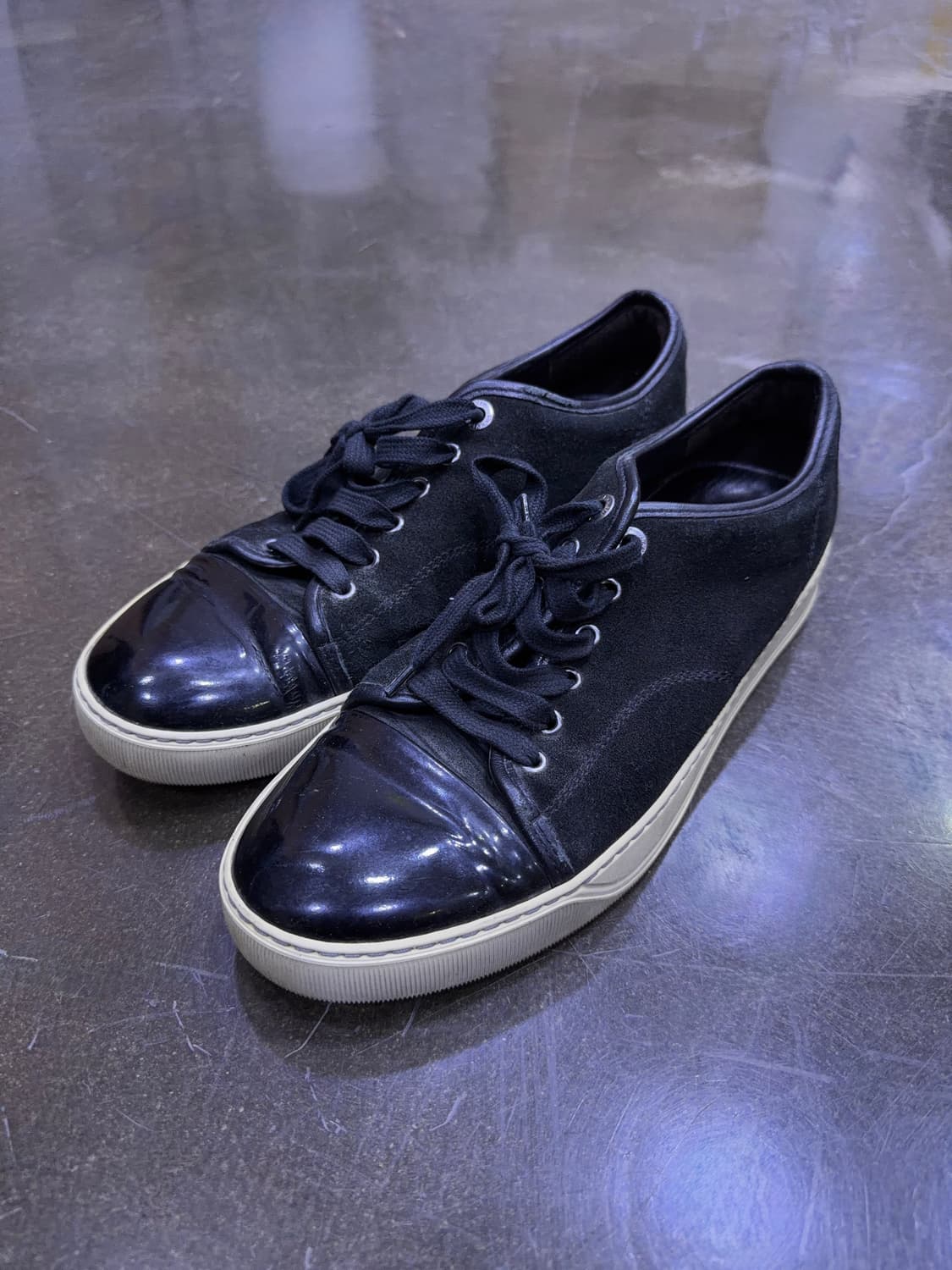 랑방 벨루어 스웨이드 레더 블랙 스니커즈 7 (260) 상품이미지1