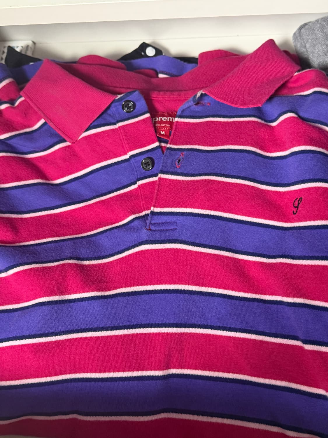 슈프림 마젠타 스트라이프 롱슬리브 상품이미지2