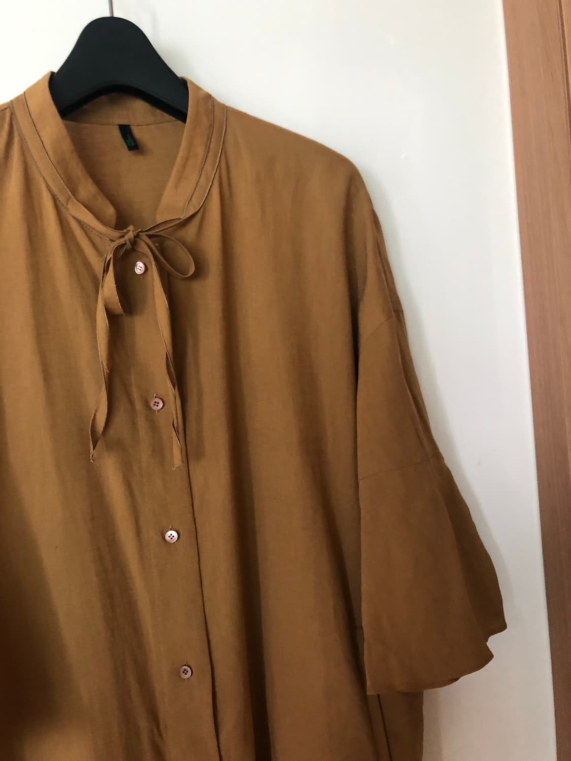 베네통 린넨 인견 리본 로브 셔츠 원피스 자켓 하객룩 올드머니룩 출근룩 상품이미지3