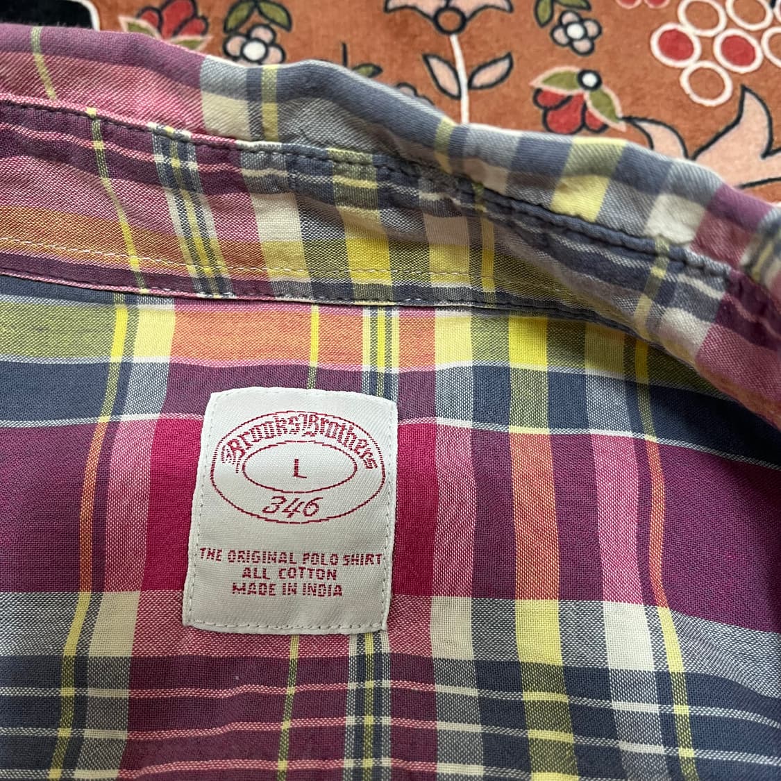 브룩스 브라더스 버튼다운 체크 셔츠 L/100 상품이미지6