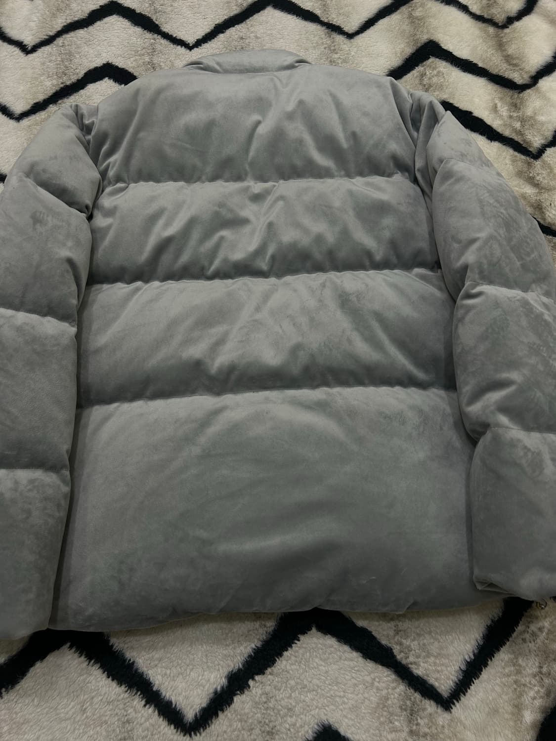 [M]프리즘웍스 벨벳 구스 다운패딩/라이트그레이 상품이미지4