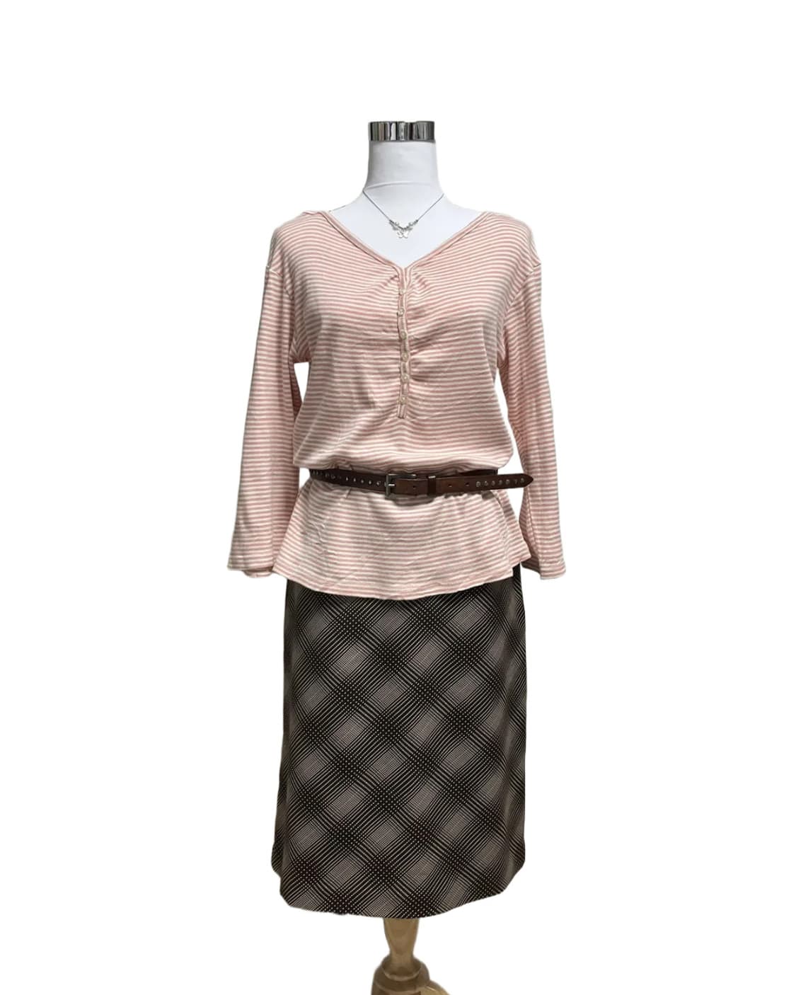 Slim fit grid skirt 상품이미지5