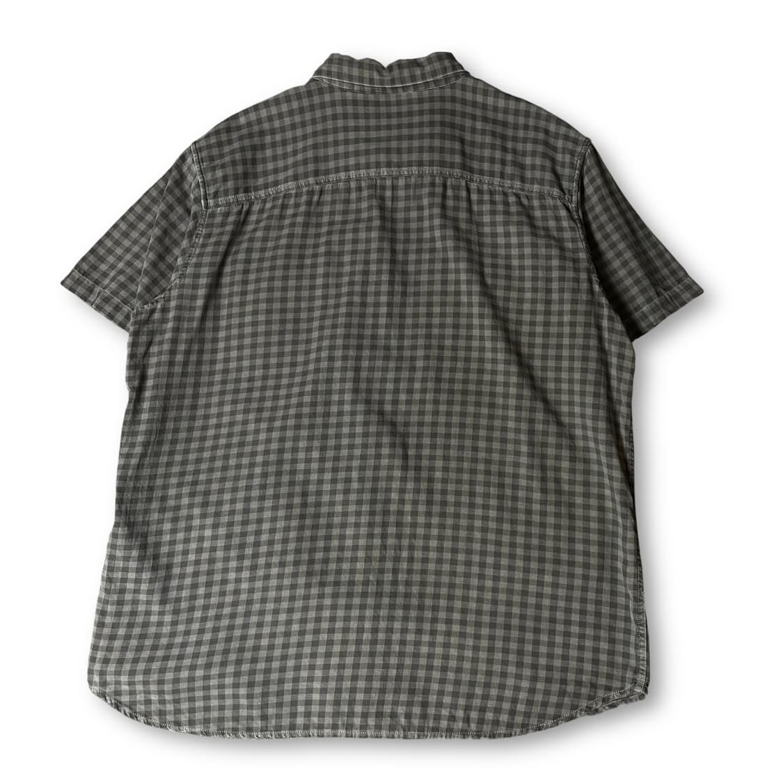 할리데이비슨 그레이 투포켓 체크 자수 와펜 반팔 셔츠 2XL 상품이미지2