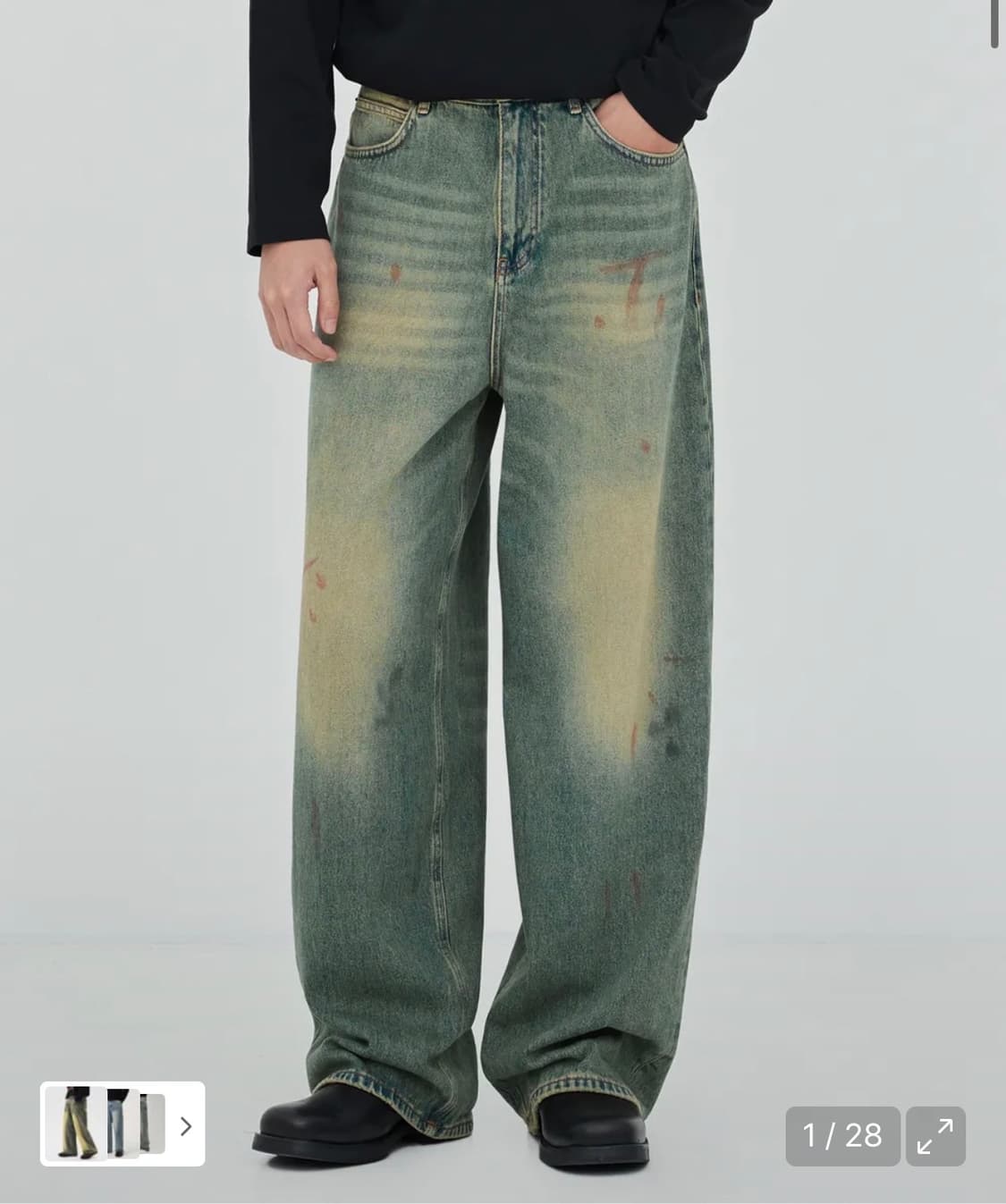 페이탈리즘 #0331 UNDER RISE LOOSE FIT 데님 (46) 상품이미지4