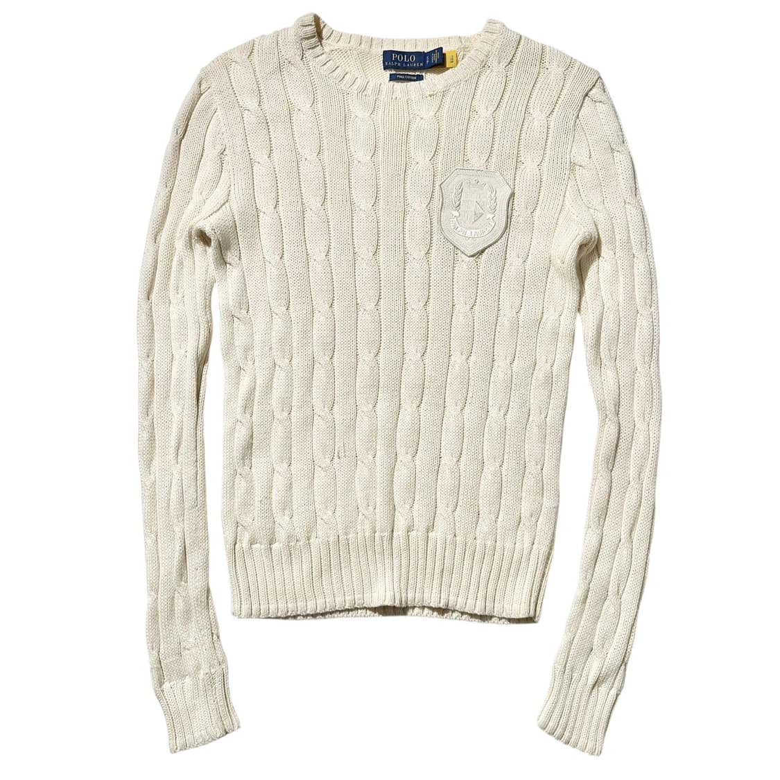 폴로 랄프로렌 크레스트 로고 와펜 케이블 라운드 니트 (신형QR) 상품이미지1