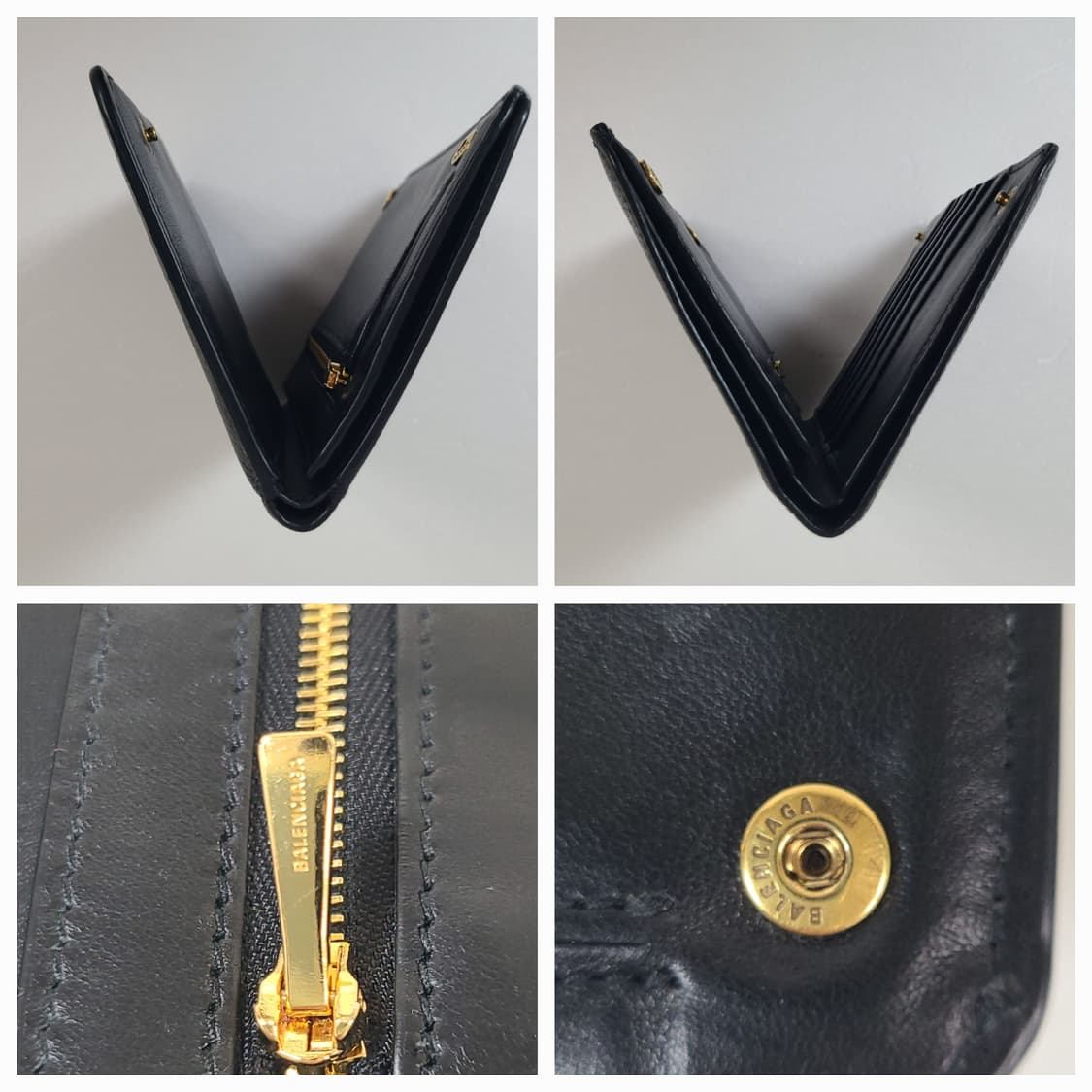 발렌시아가 BB로고 레더 미듐 블랙 여성 반지갑 상품이미지9