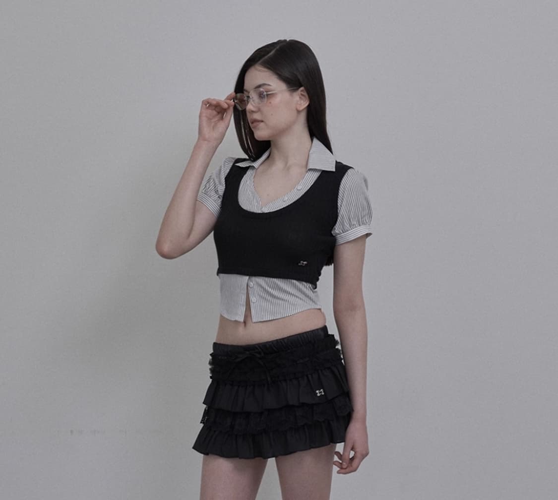 setup exe LAYERED GEEK SHIRT / BLACK 상품이미지5